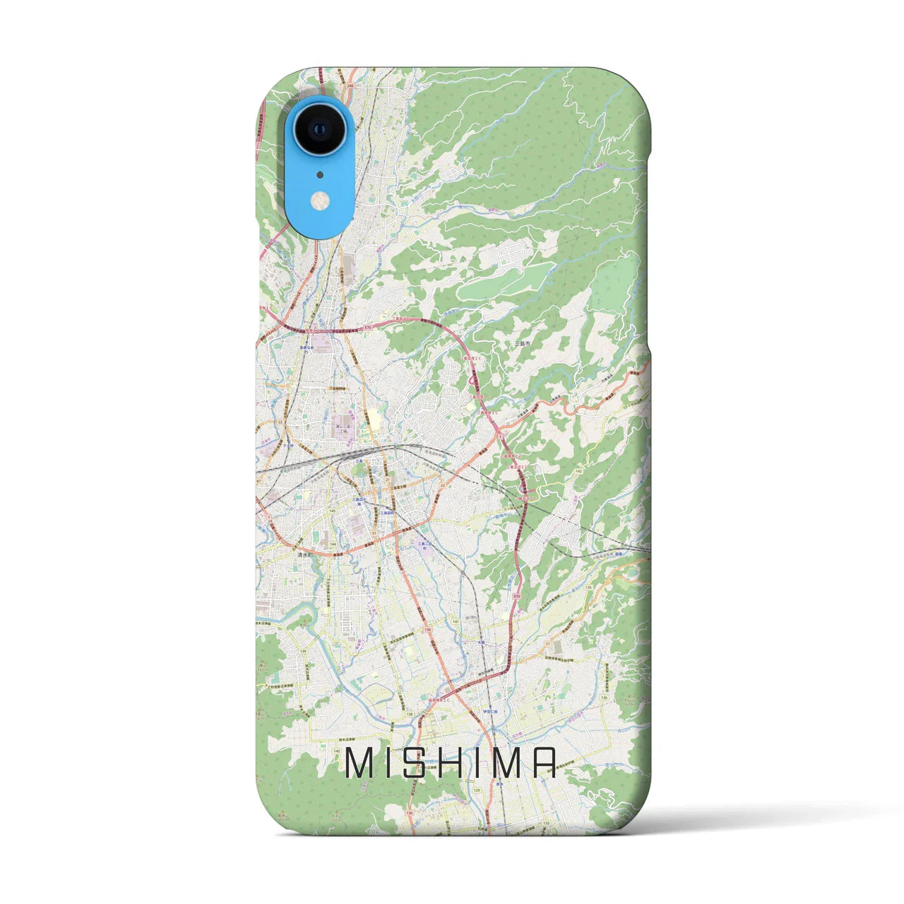 【三島(静岡県)】地図柄iPhoneケース(バックカバータイプ)