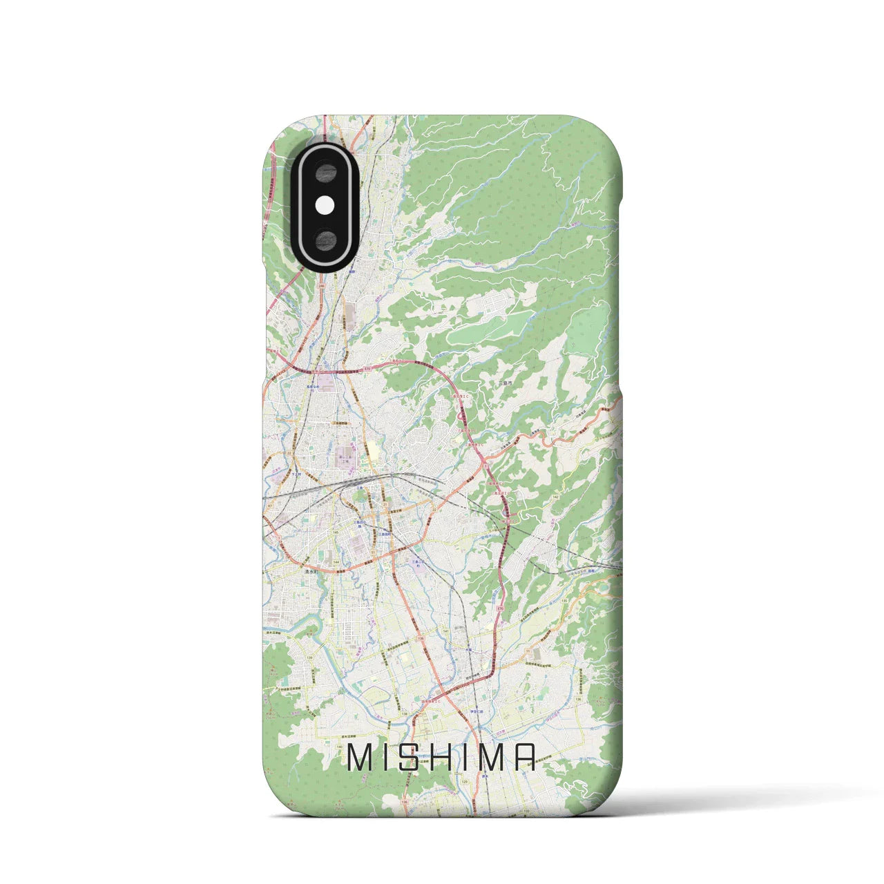 【三島(静岡県)】地図柄iPhoneケース(バックカバータイプ)