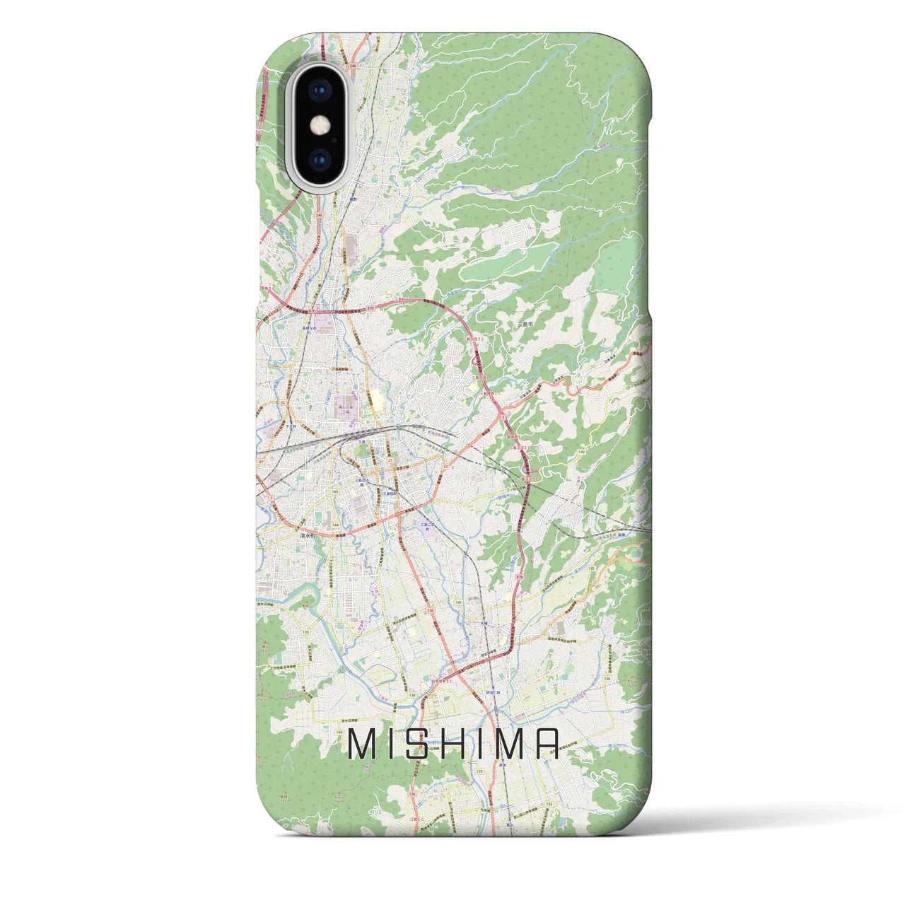 【三島(静岡県)】地図柄iPhoneケース(バックカバータイプ)