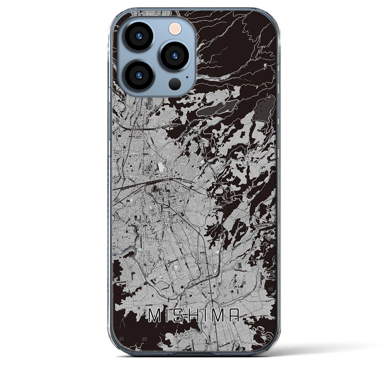 【三島(静岡県)】地図柄iPhoneケース(クリアタイプ)