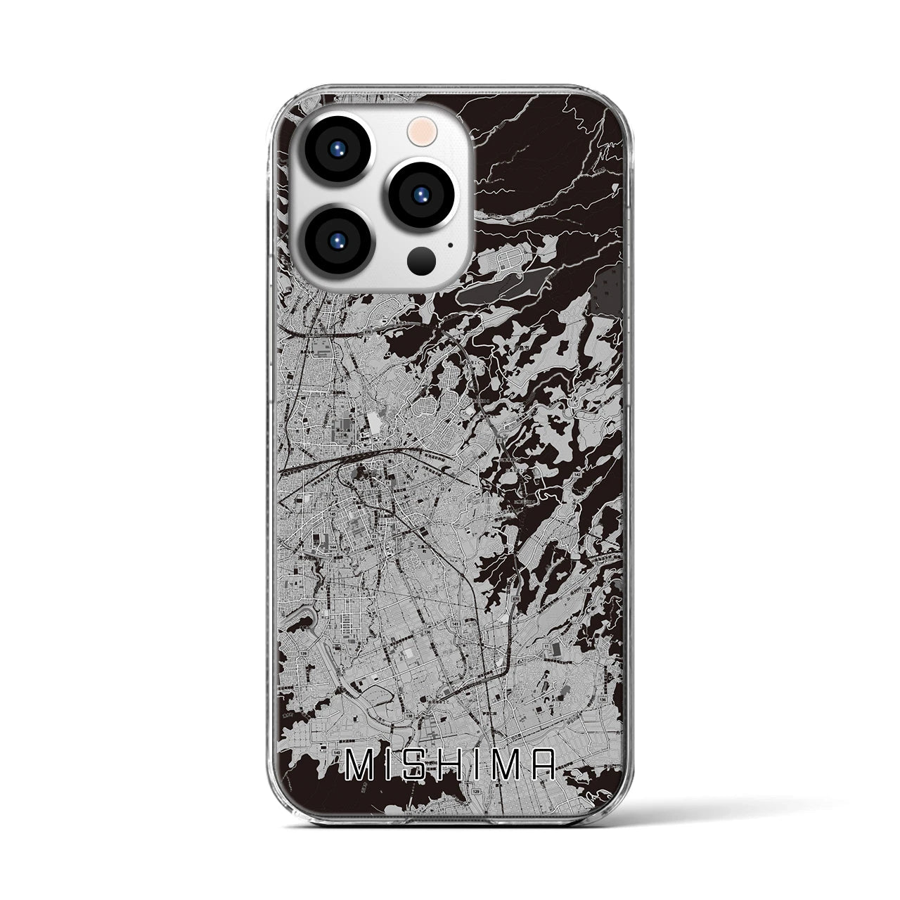 【三島(静岡県)】地図柄iPhoneケース(クリアタイプ)