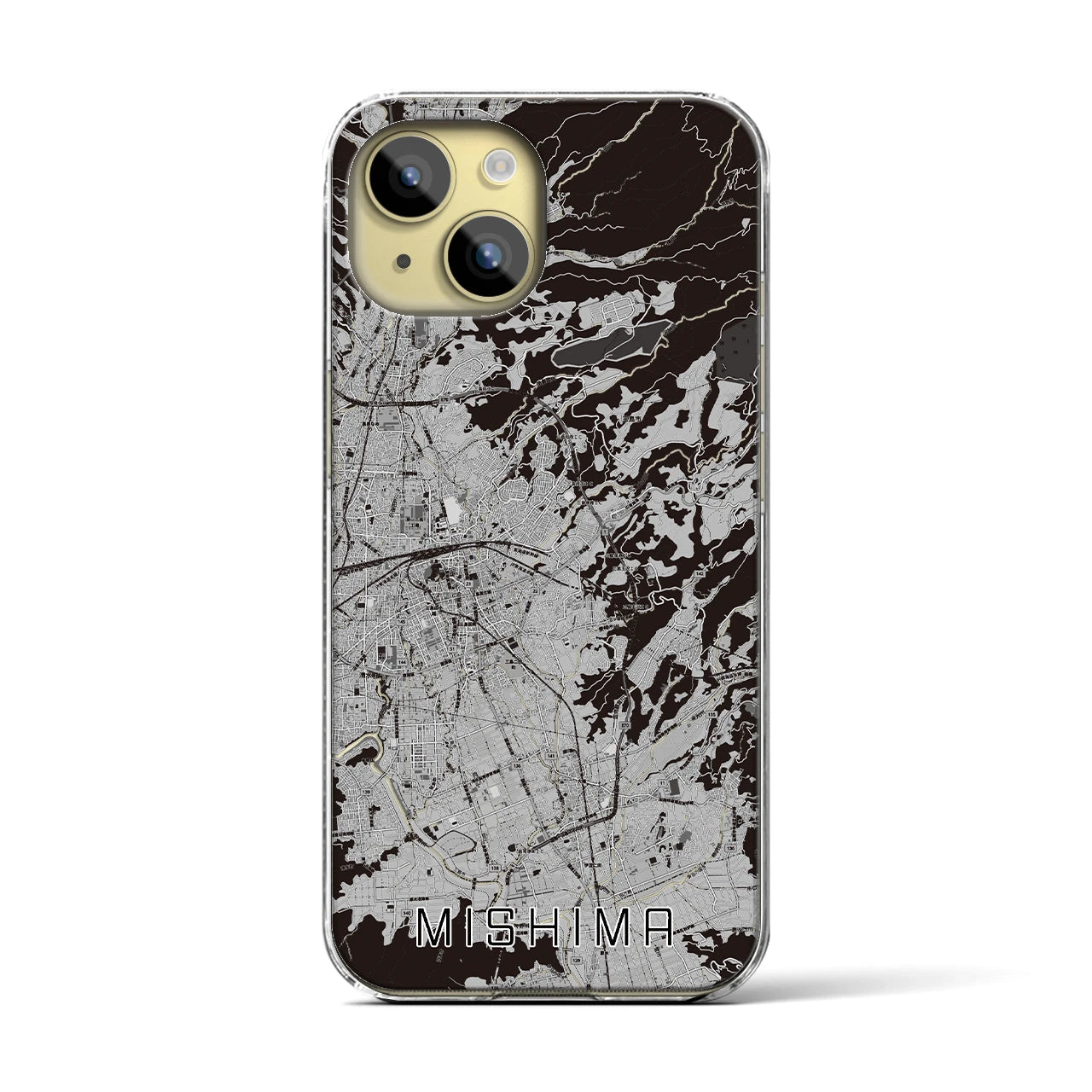 【三島(静岡県)】地図柄iPhoneケース(クリアタイプ)