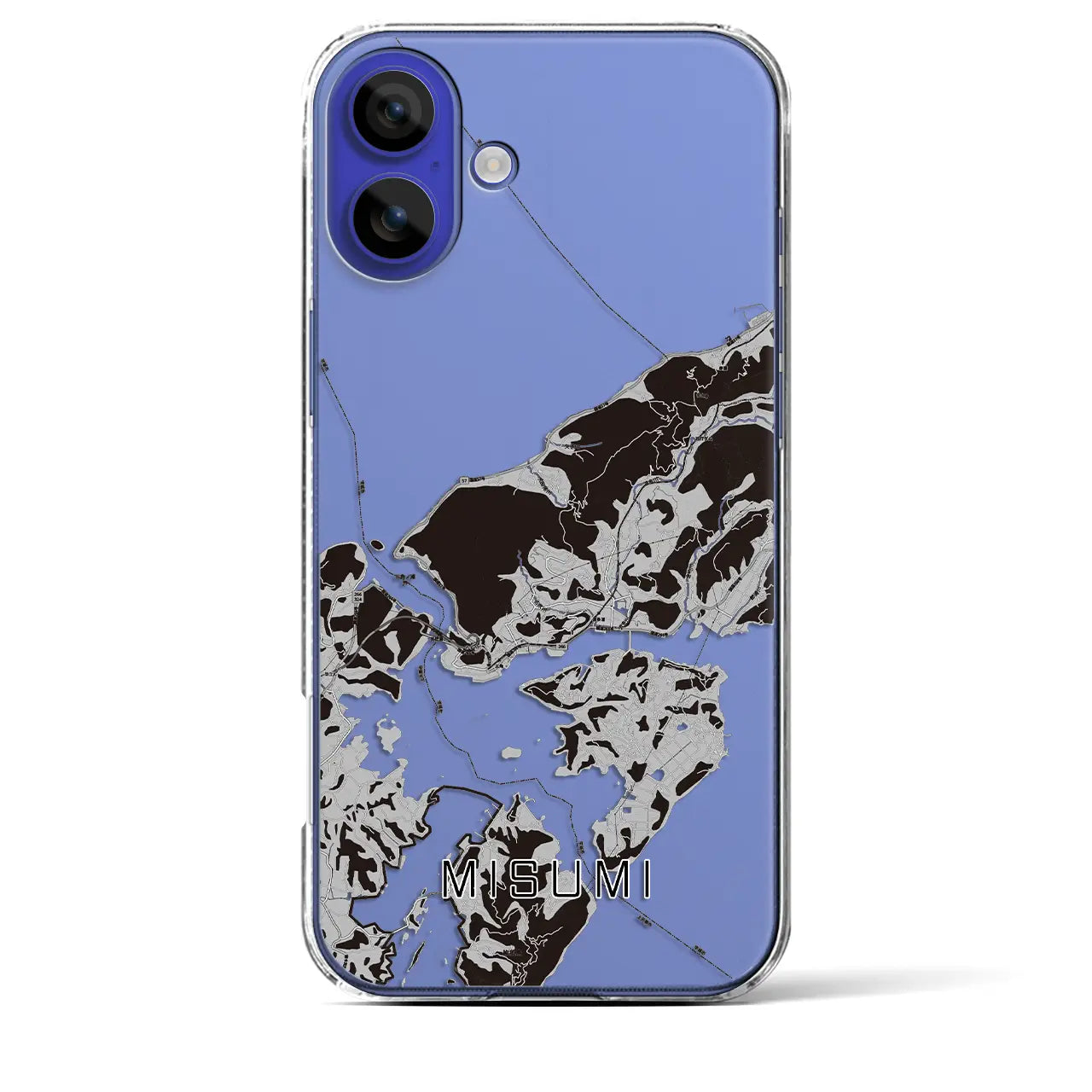 【三角(熊本県)】地図柄iPhoneケース(クリアタイプ)モノトーン・iPhone 16 Pro Max 用