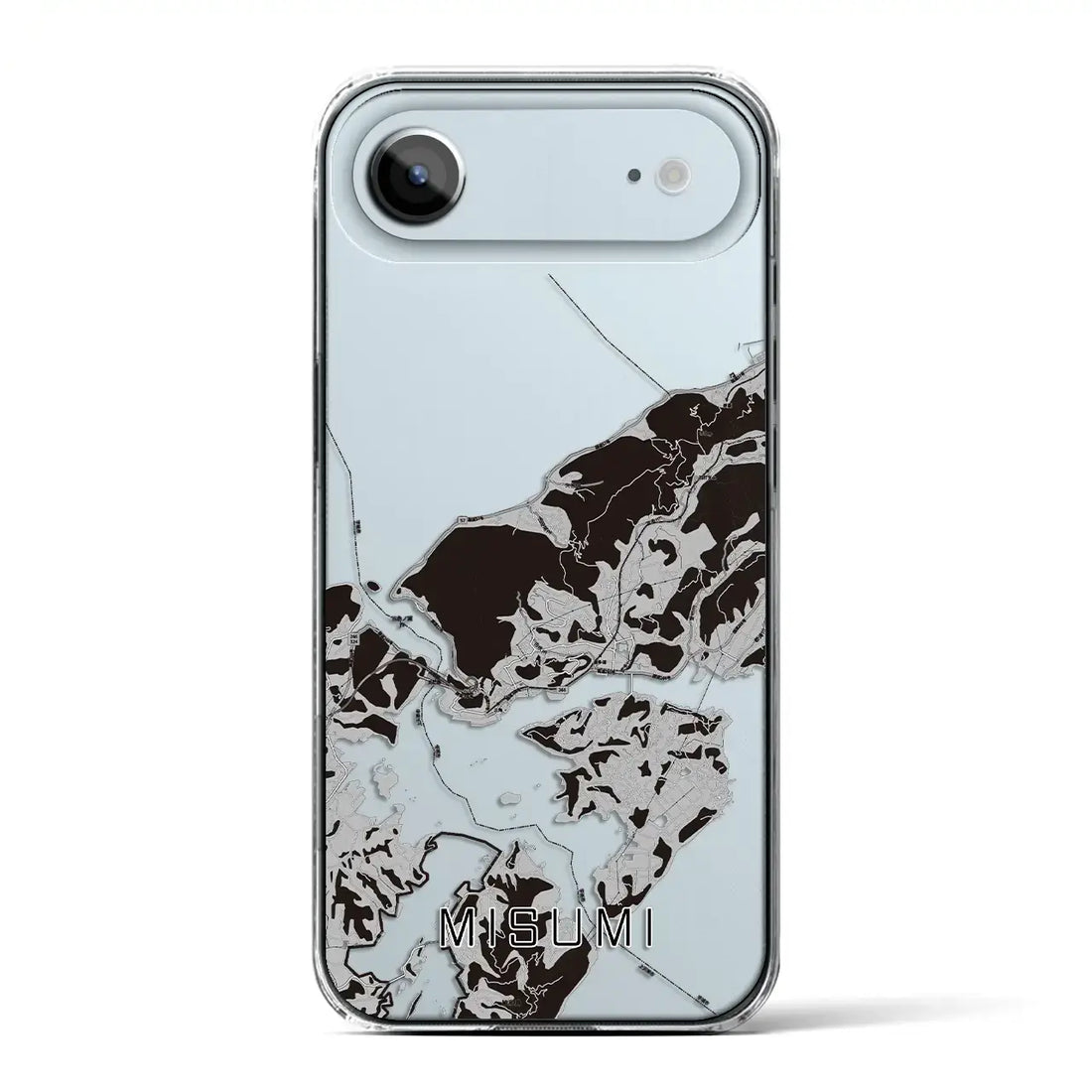 【三角(熊本県)】地図柄iPhoneケース(クリアタイプ)モノトーン・iPhone 17 Pro Max 用