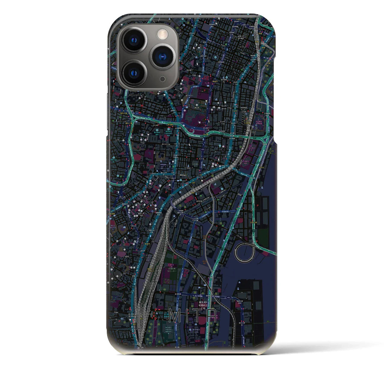 【三田(東京都)】地図柄iPhoneケース(バックカバータイプ)
