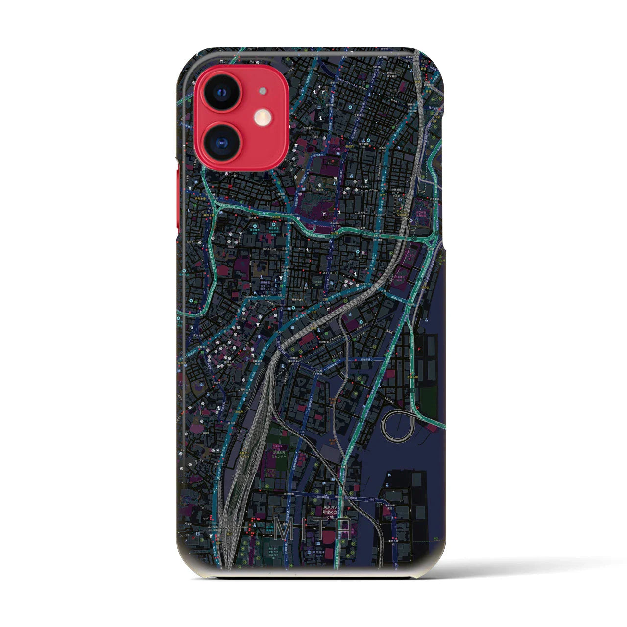 【三田(東京都)】地図柄iPhoneケース(バックカバータイプ)
