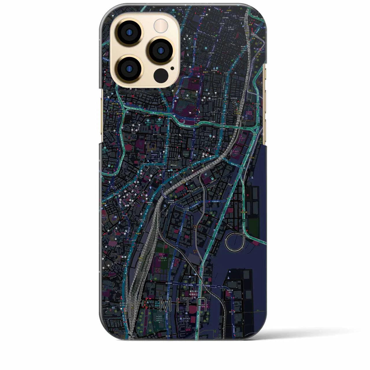 【三田(東京都)】地図柄iPhoneケース(バックカバータイプ)