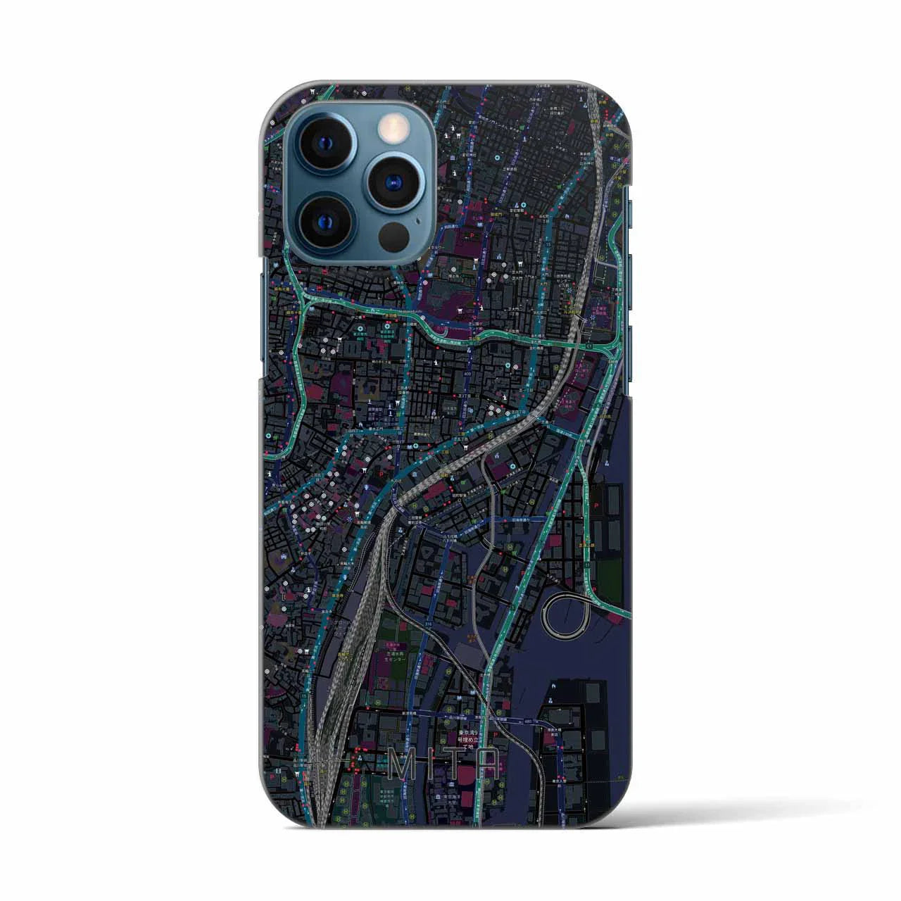 【三田(東京都)】地図柄iPhoneケース(バックカバータイプ)