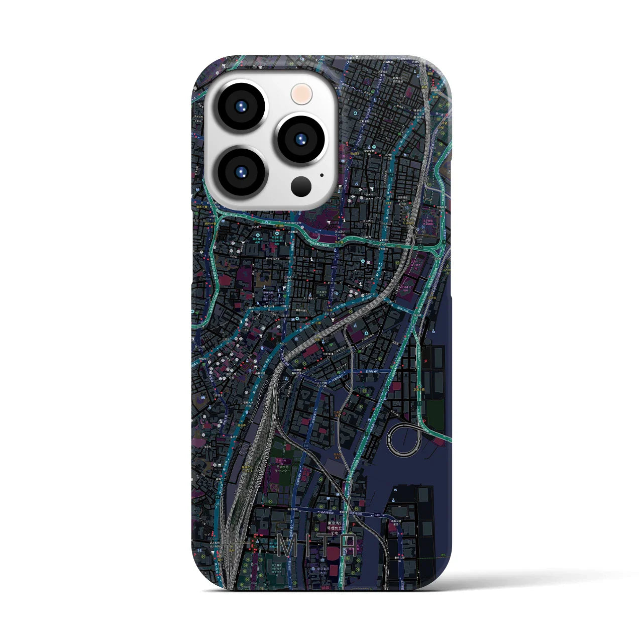 【三田(東京都)】地図柄iPhoneケース(バックカバータイプ)