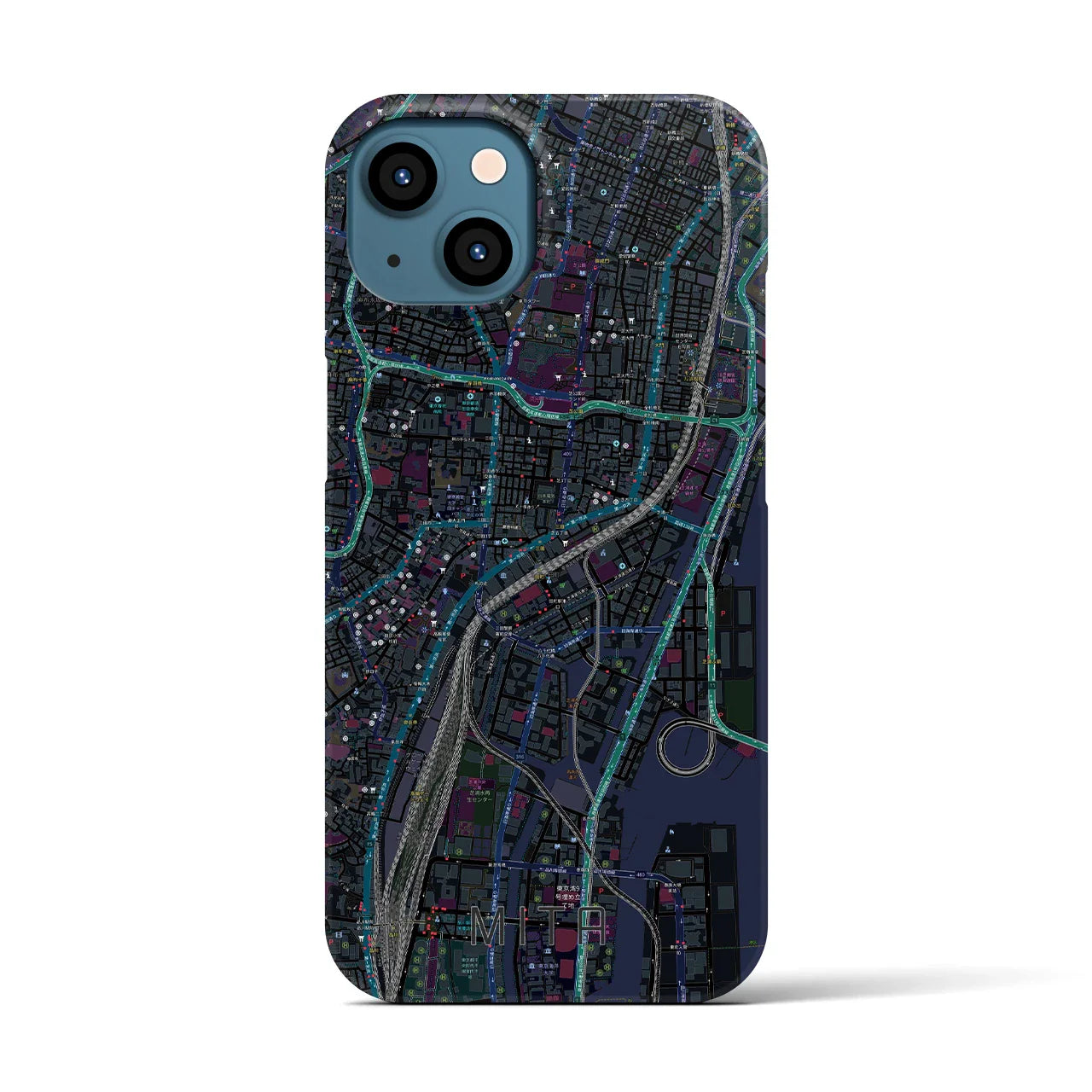 【三田(東京都)】地図柄iPhoneケース(バックカバータイプ)