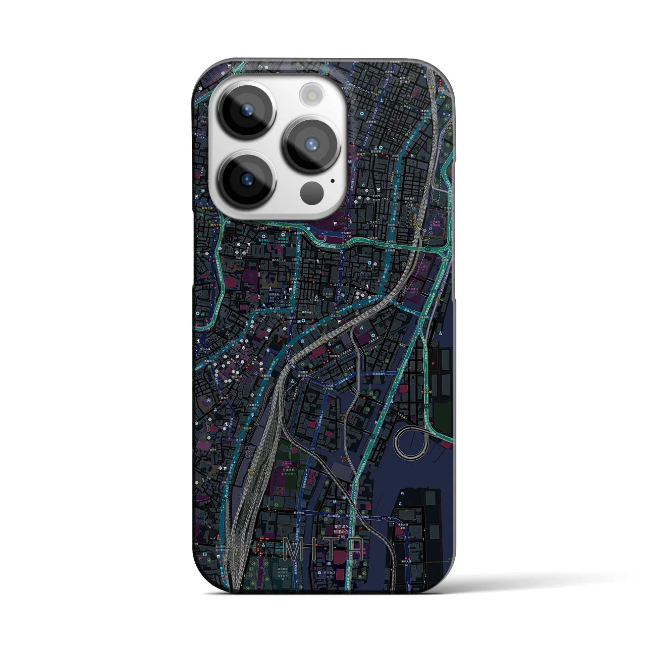 【三田(東京都)】地図柄iPhoneケース(バックカバータイプ)