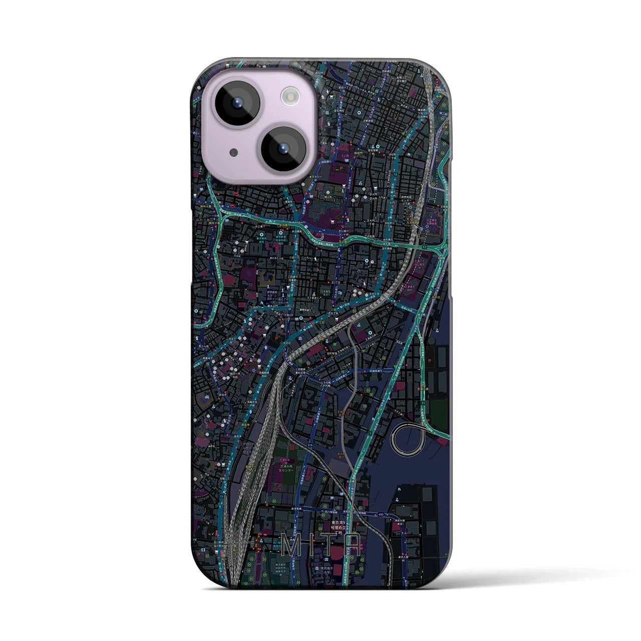 【三田(東京都)】地図柄iPhoneケース(バックカバータイプ)