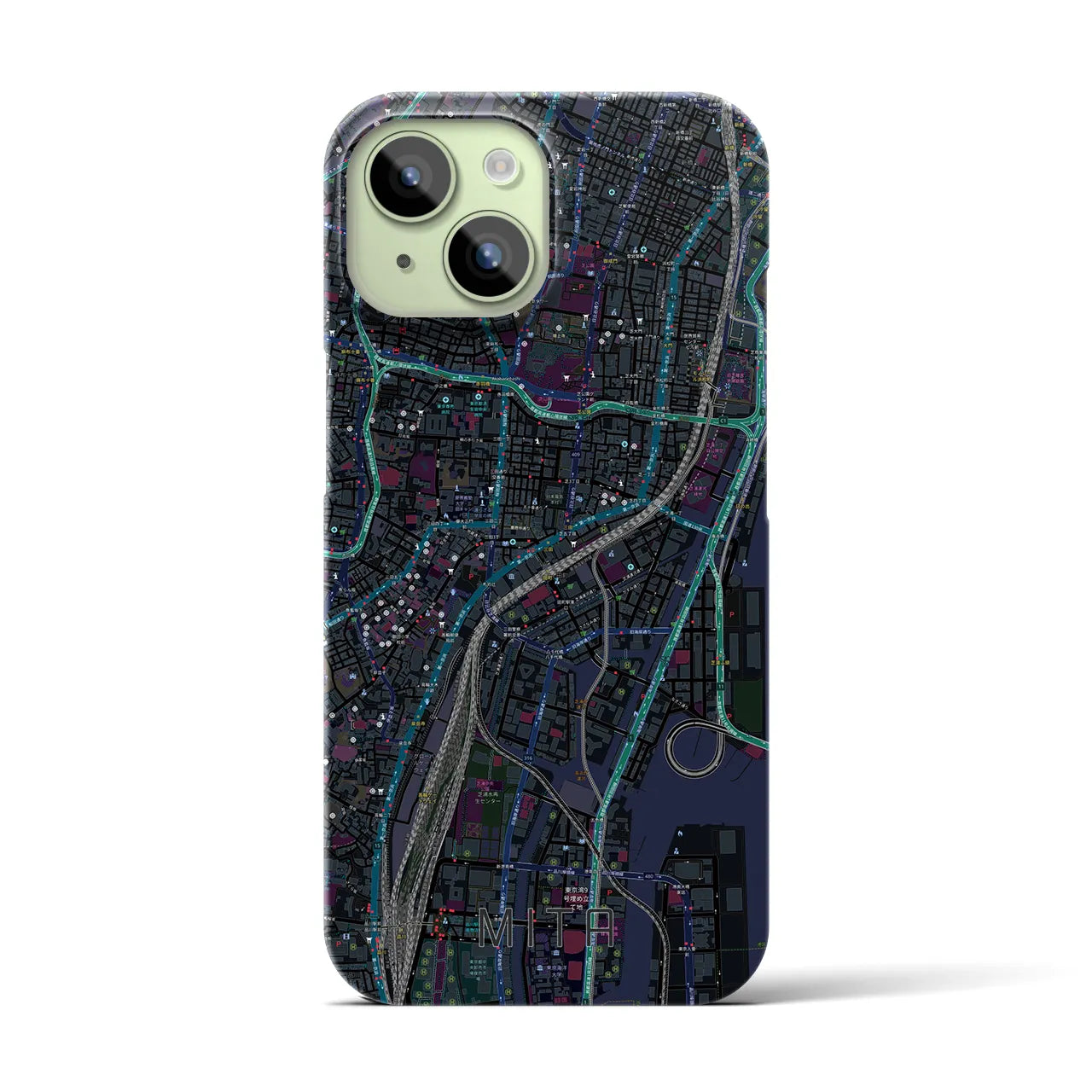 【三田(東京都)】地図柄iPhoneケース(バックカバータイプ)