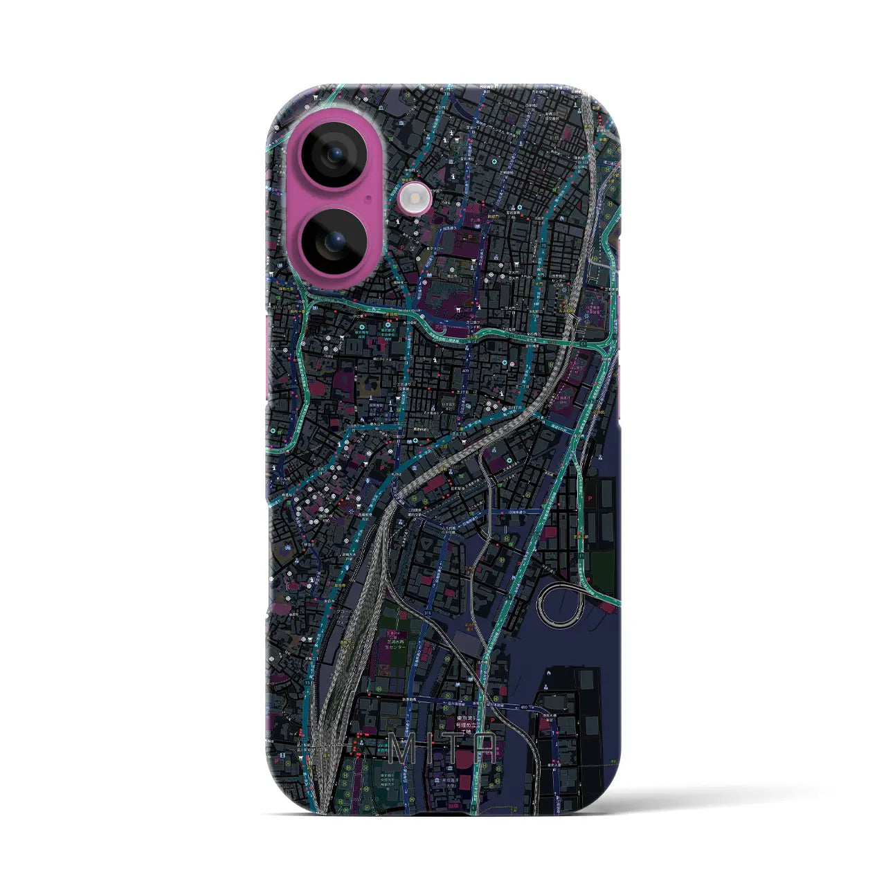 【三田(東京都)】地図柄iPhoneケース(バックカバータイプ)