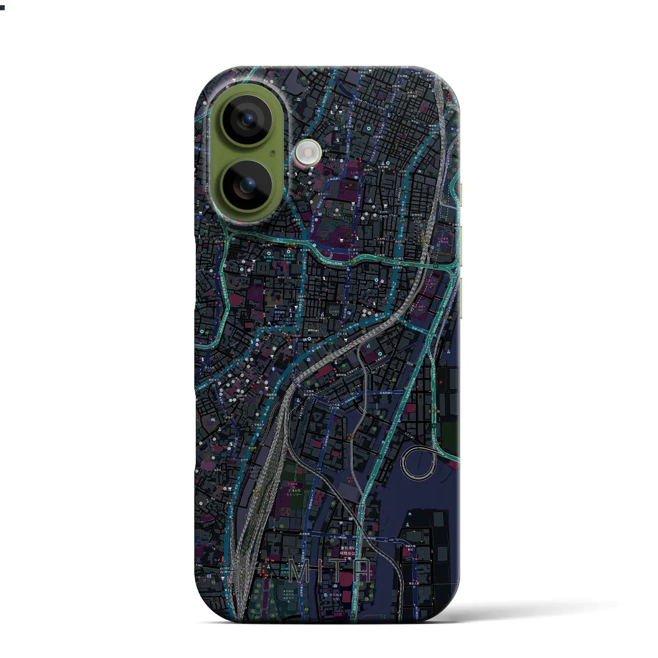 【三田(東京都)】地図柄iPhoneケース(バックカバータイプ)