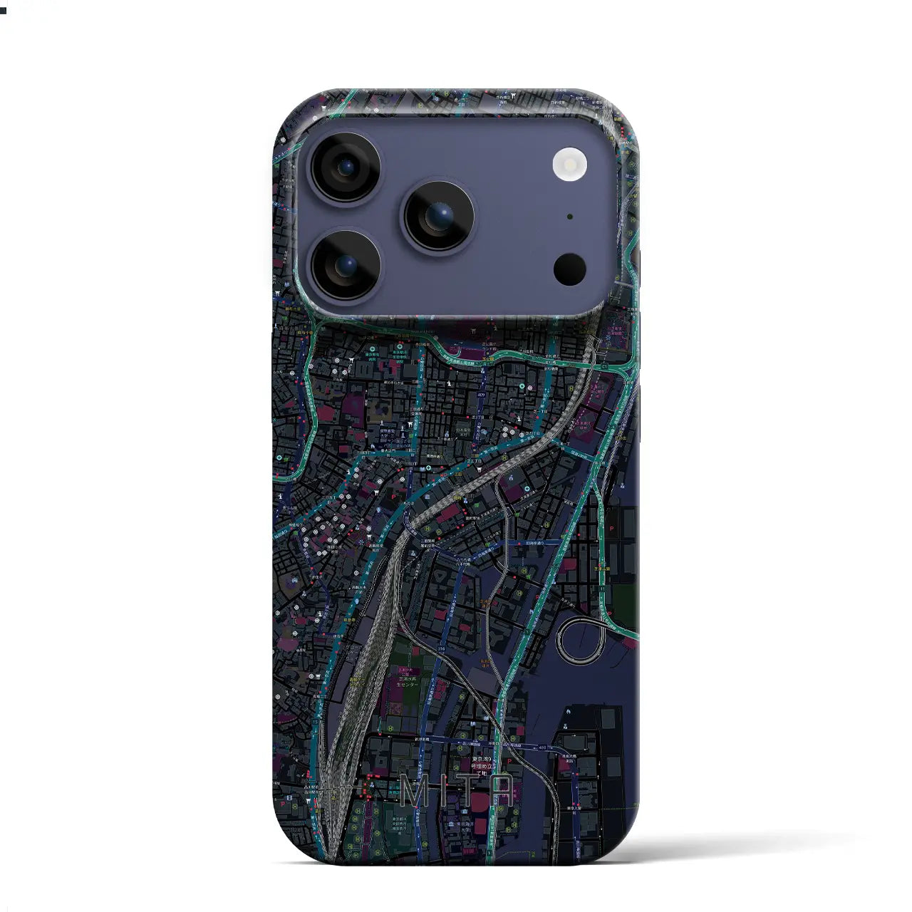 【三田(東京都)】地図柄iPhoneケース(バックカバータイプ)