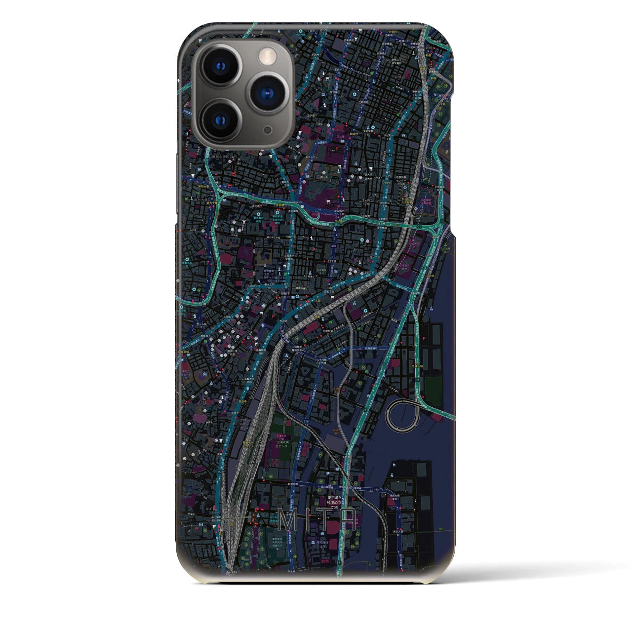 【三田(東京都)】地図柄iPhoneケース(バックカバータイプ)