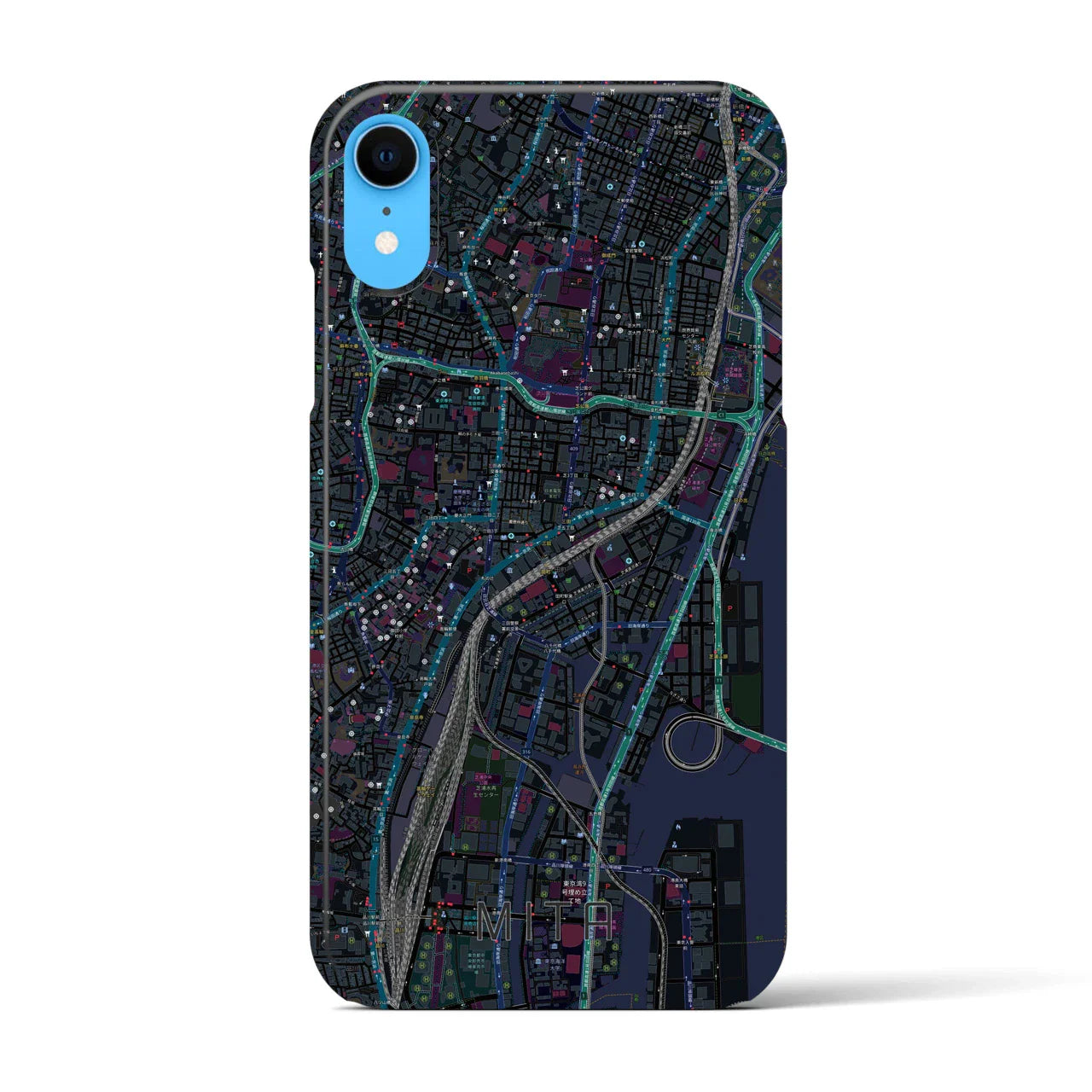 【三田(東京都)】地図柄iPhoneケース(バックカバータイプ)
