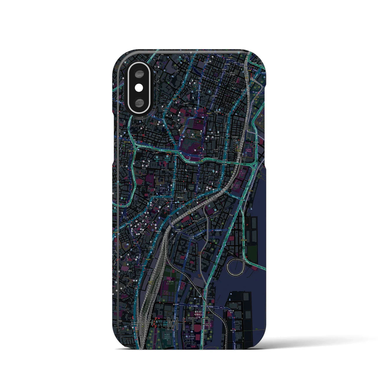 【三田(東京都)】地図柄iPhoneケース(バックカバータイプ)