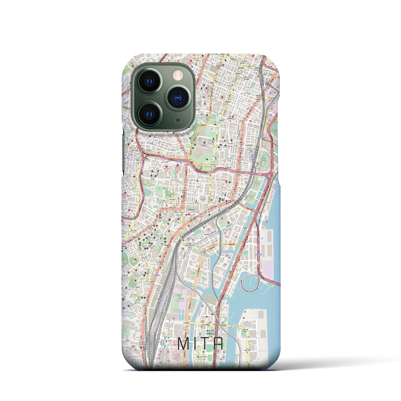 【三田(東京都)】地図柄iPhoneケース(バックカバータイプ)