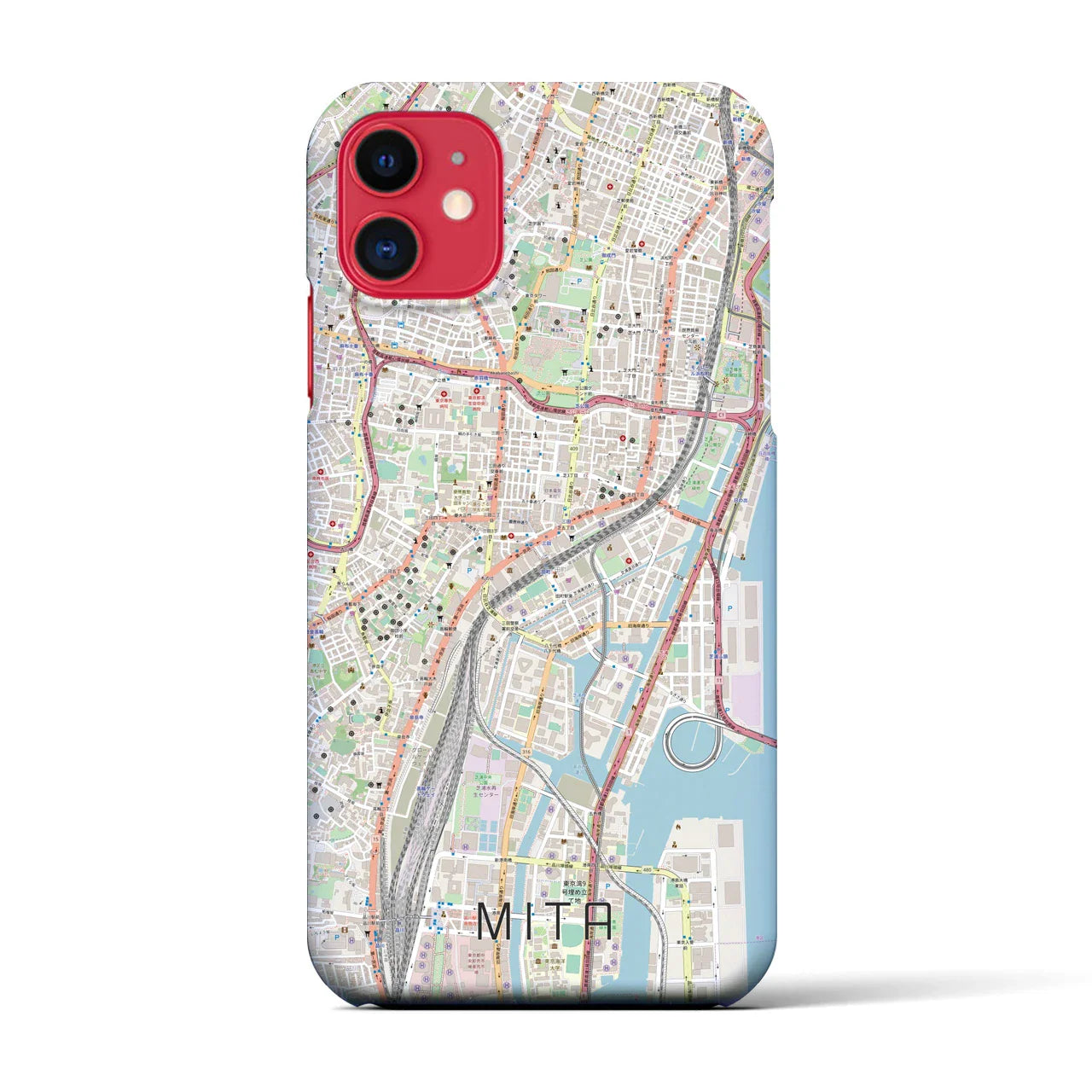 【三田(東京都)】地図柄iPhoneケース(バックカバータイプ)