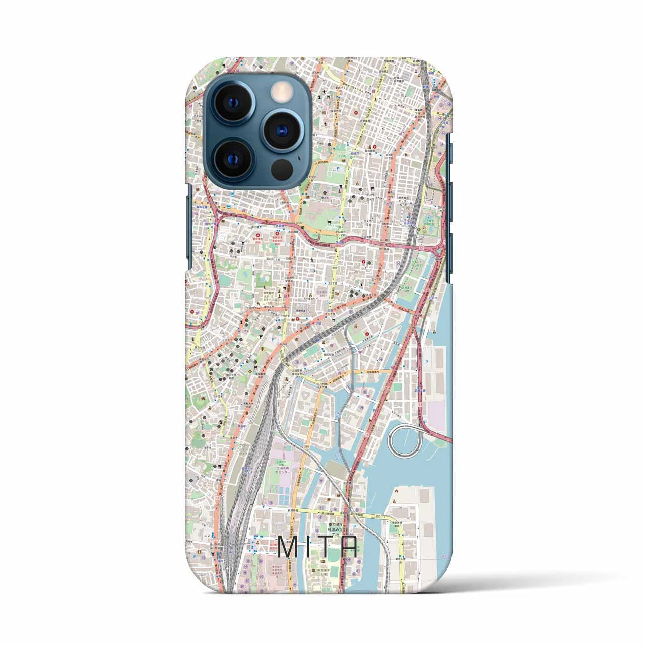 【三田(東京都)】地図柄iPhoneケース(バックカバータイプ)