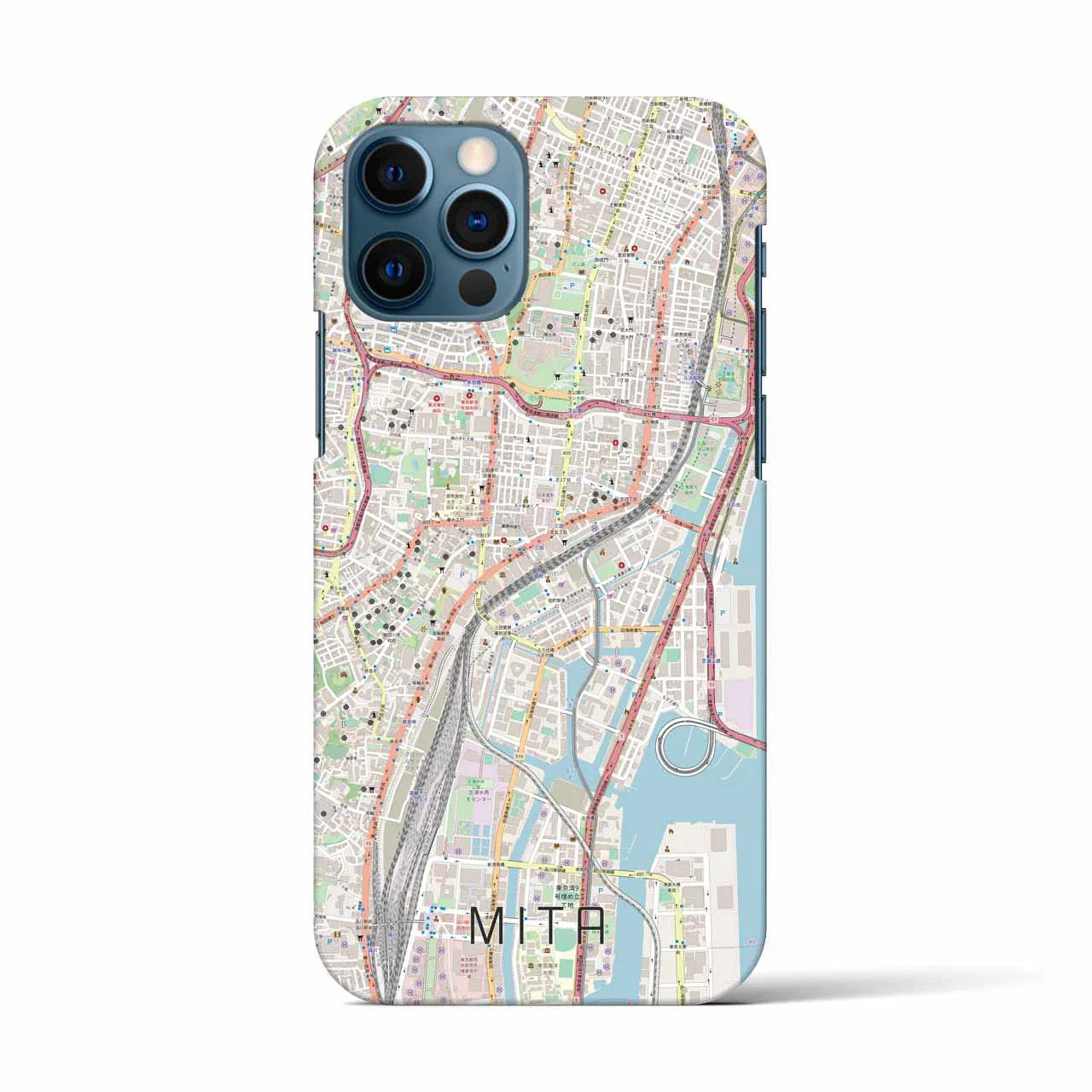 【三田(東京都)】地図柄iPhoneケース(バックカバータイプ)