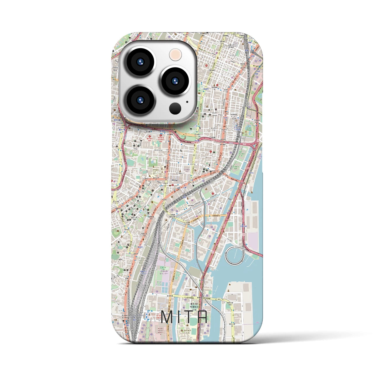 【三田(東京都)】地図柄iPhoneケース(バックカバータイプ)