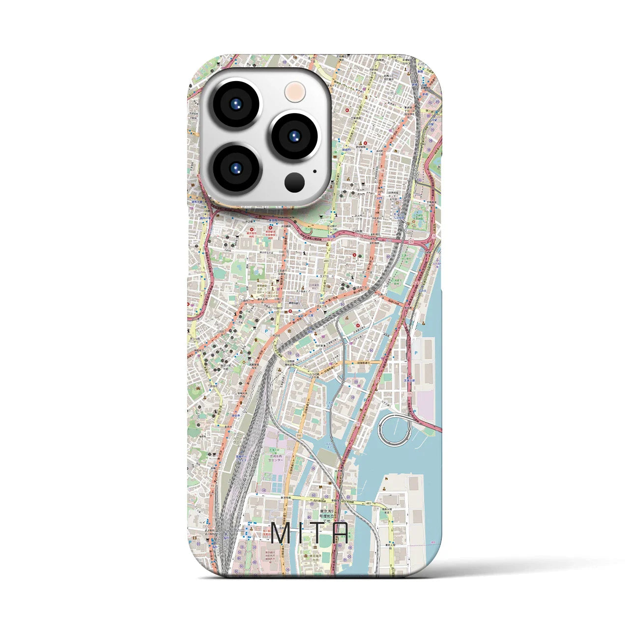 【三田(東京都)】地図柄iPhoneケース(バックカバータイプ)