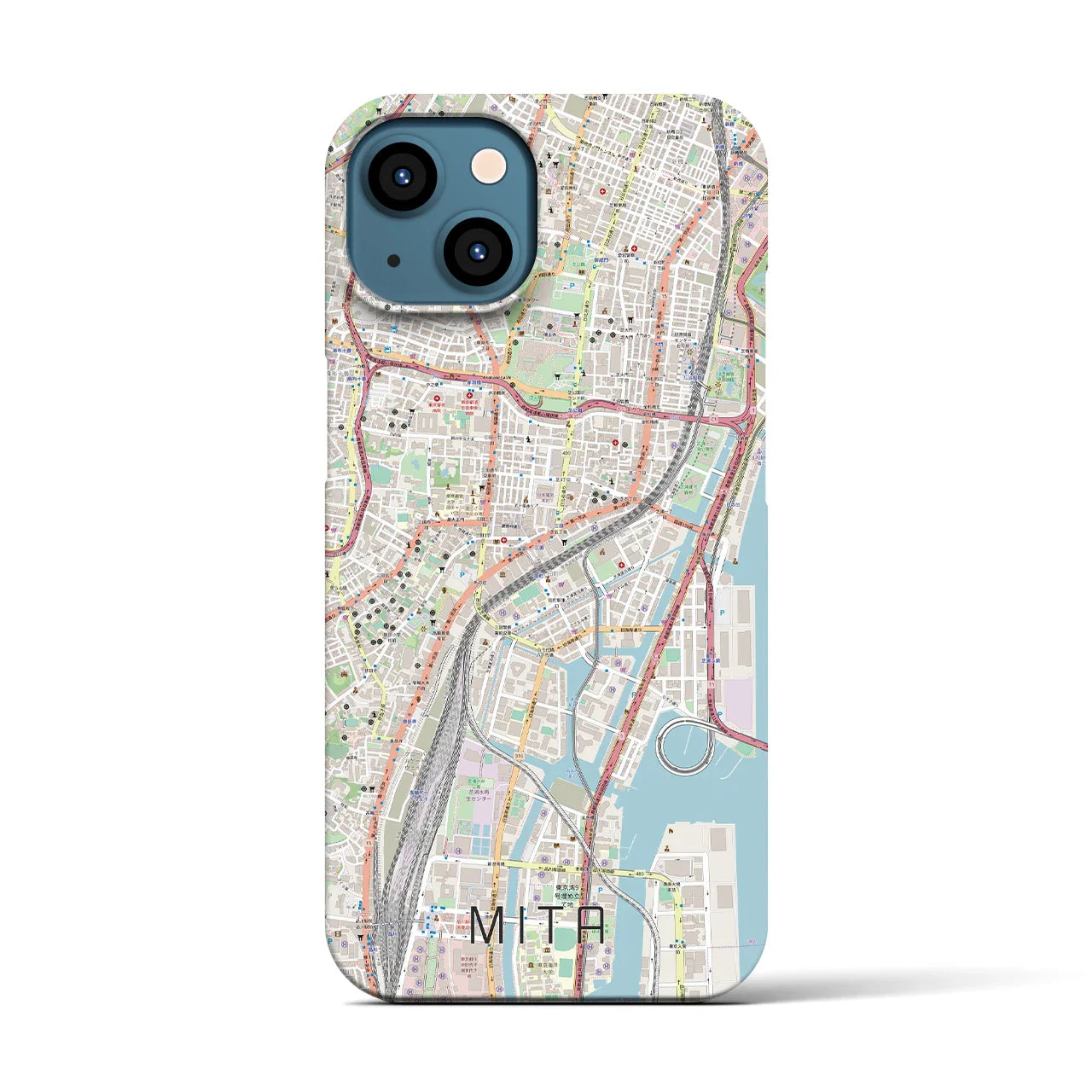 【三田(東京都)】地図柄iPhoneケース(バックカバータイプ)