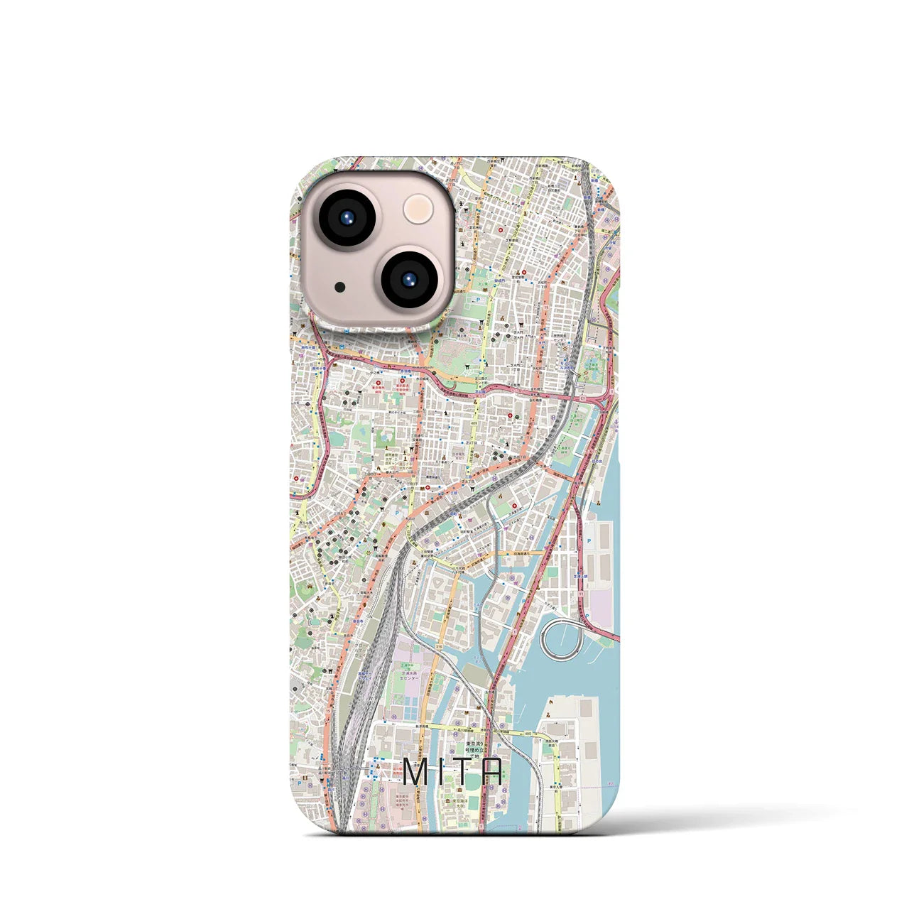 【三田(東京都)】地図柄iPhoneケース(バックカバータイプ)