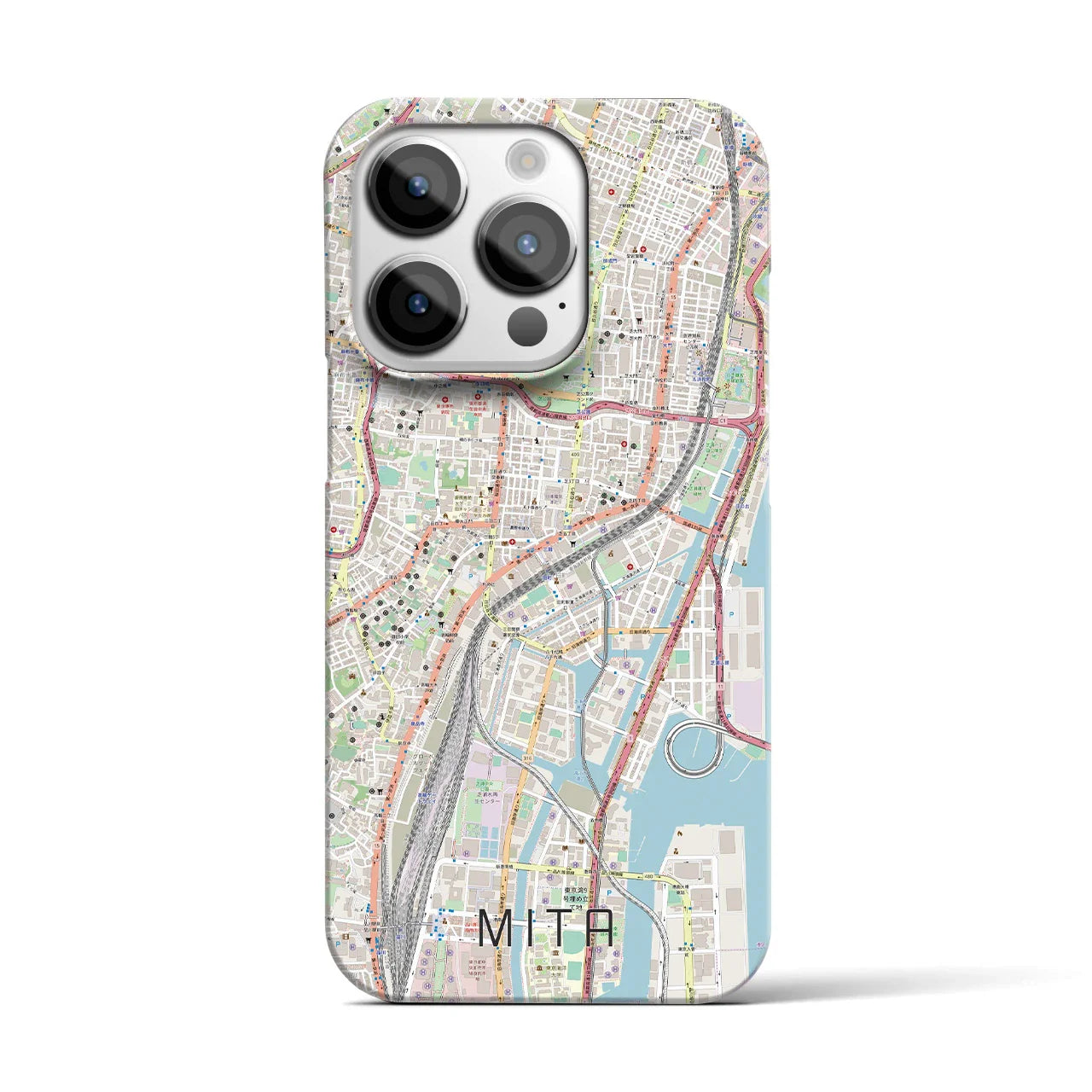 【三田(東京都)】地図柄iPhoneケース(バックカバータイプ)