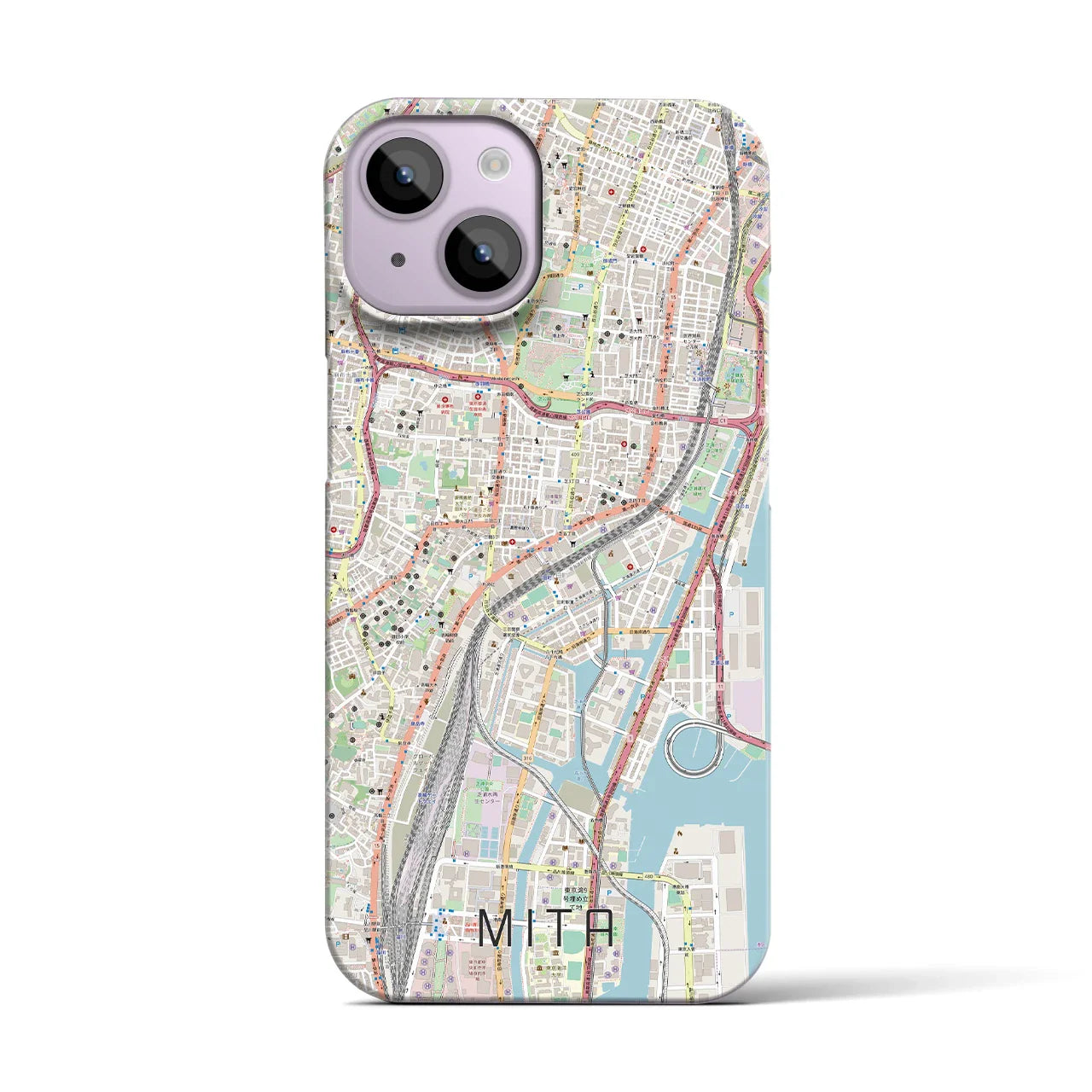 【三田(東京都)】地図柄iPhoneケース(バックカバータイプ)