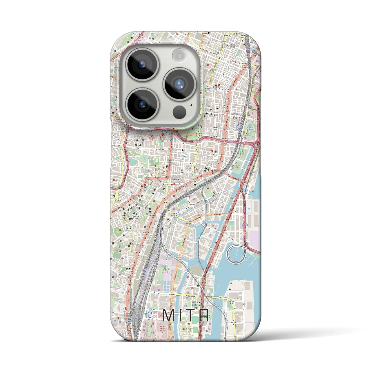 【三田(東京都)】地図柄iPhoneケース(バックカバータイプ)