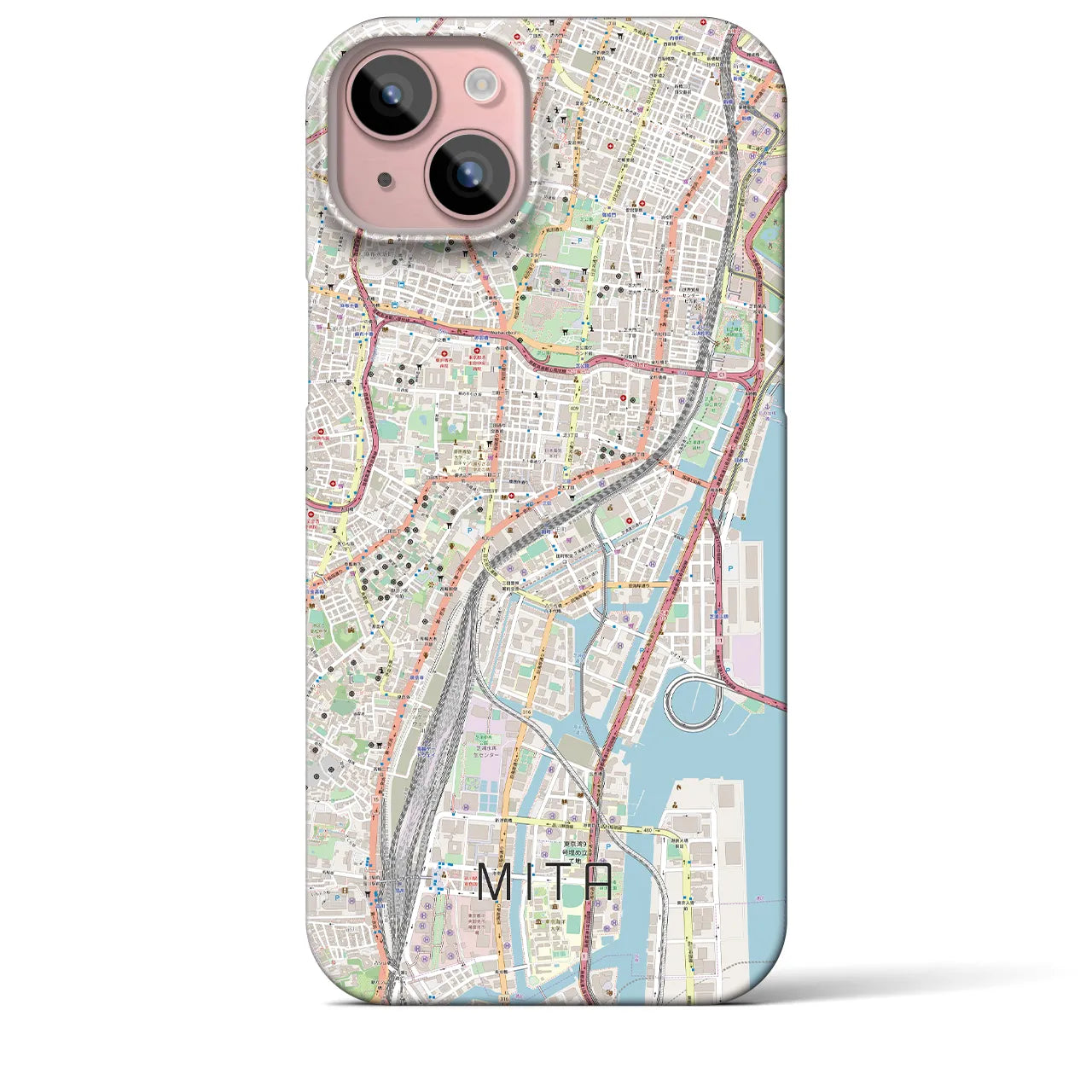 【三田(東京都)】地図柄iPhoneケース(バックカバータイプ)