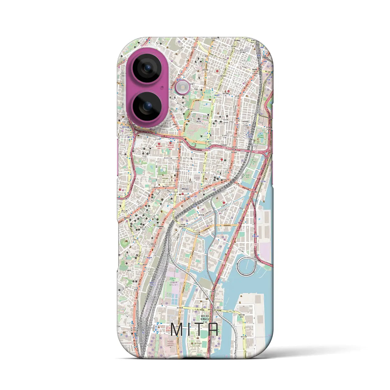 【三田(東京都)】地図柄iPhoneケース(バックカバータイプ)