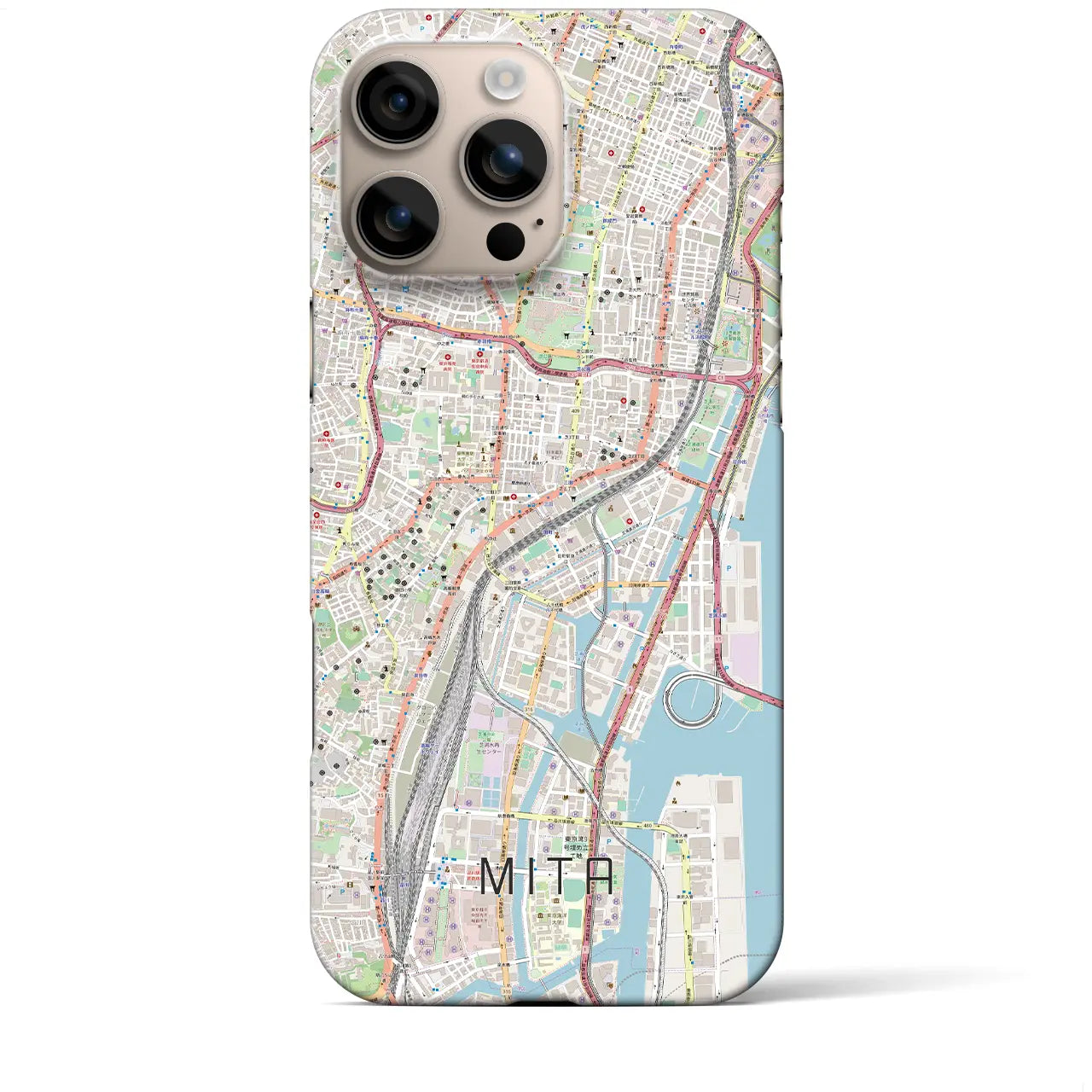【三田(東京都)】地図柄iPhoneケース(バックカバータイプ)