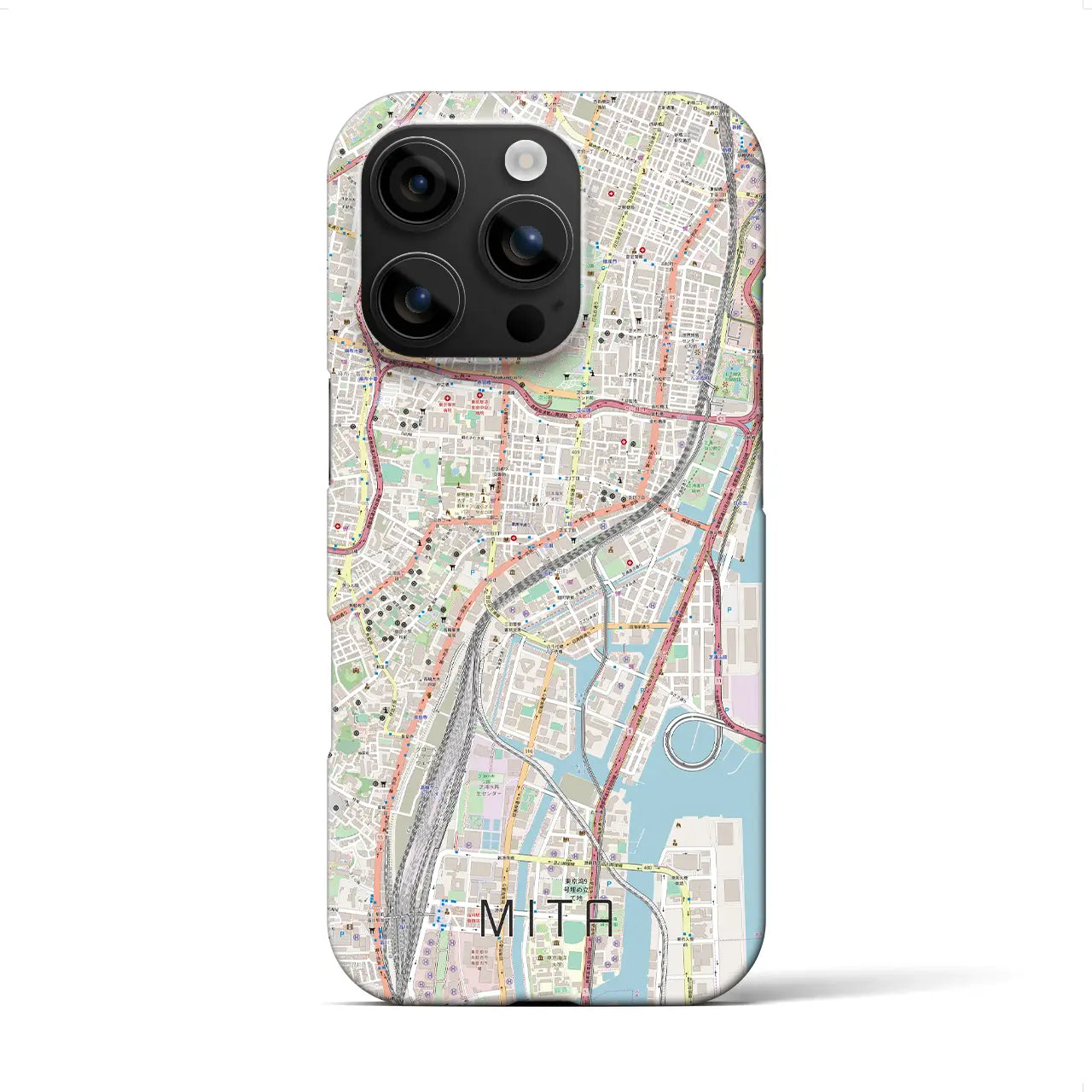 【三田(東京都)】地図柄iPhoneケース(バックカバータイプ)
