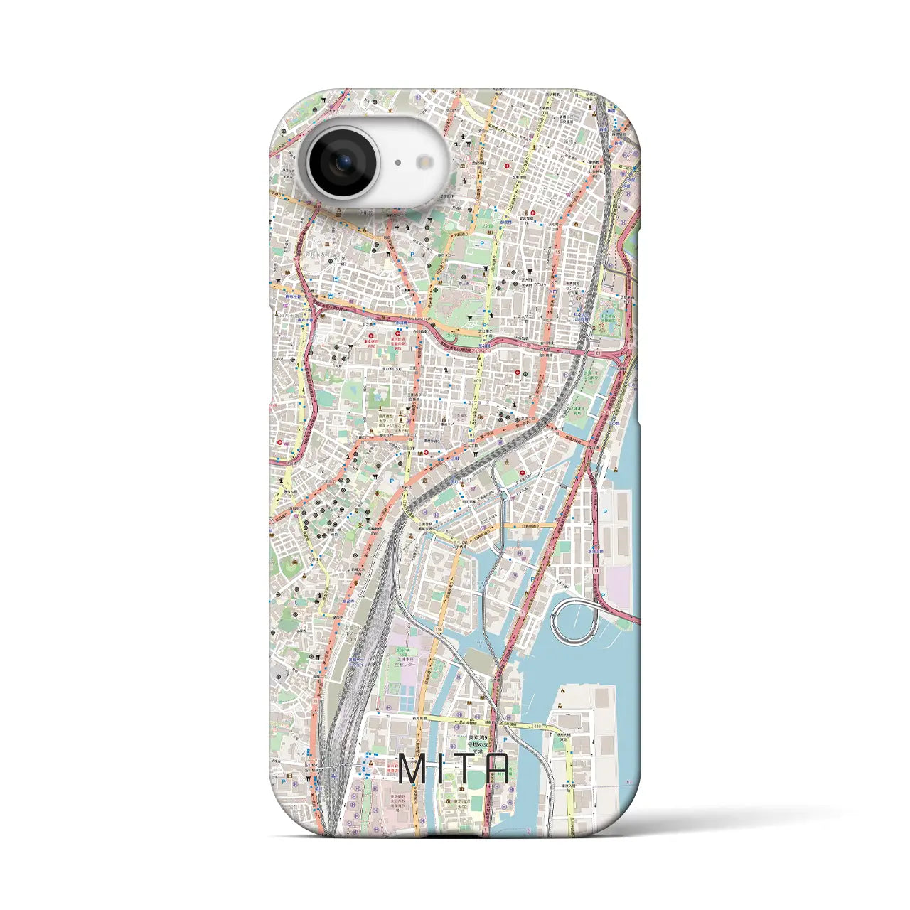 【三田(東京都)】地図柄iPhoneケース(バックカバータイプ)