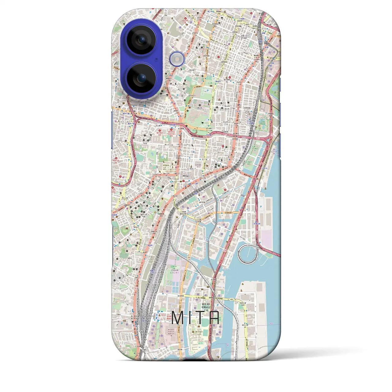 【三田(東京都)】地図柄iPhoneケース(バックカバータイプ)ナチュラル・iPhone 16 Pro Max 用