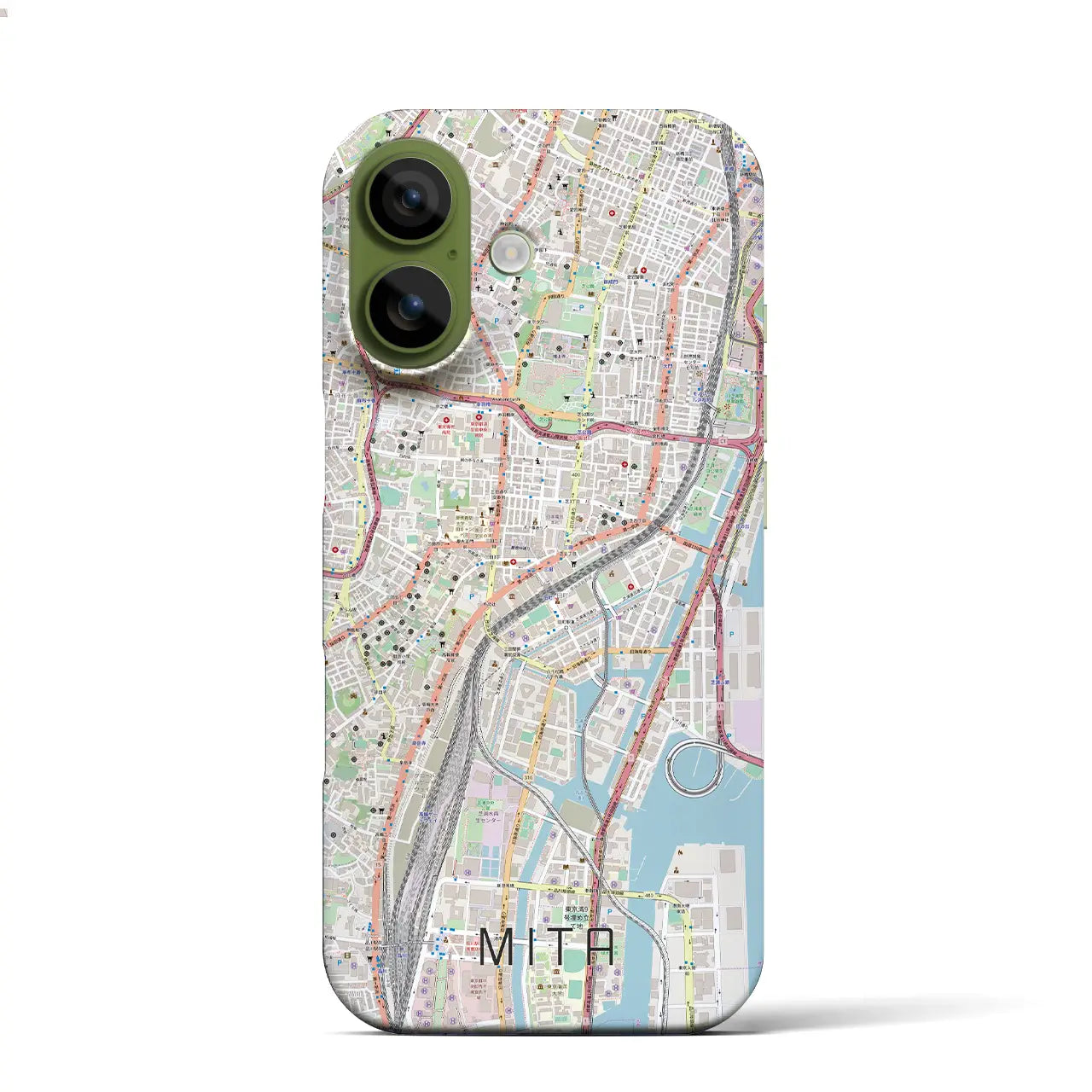 【三田(東京都)】地図柄iPhoneケース(バックカバータイプ)