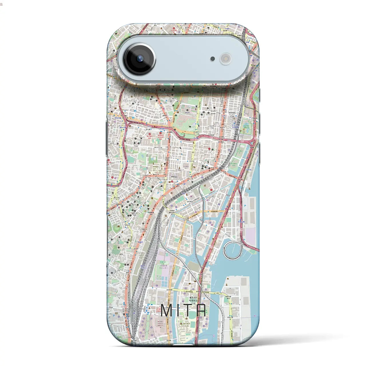 【三田(東京都)】地図柄iPhoneケース(バックカバータイプ)ナチュラル・iPhone 17 Pro Max 用