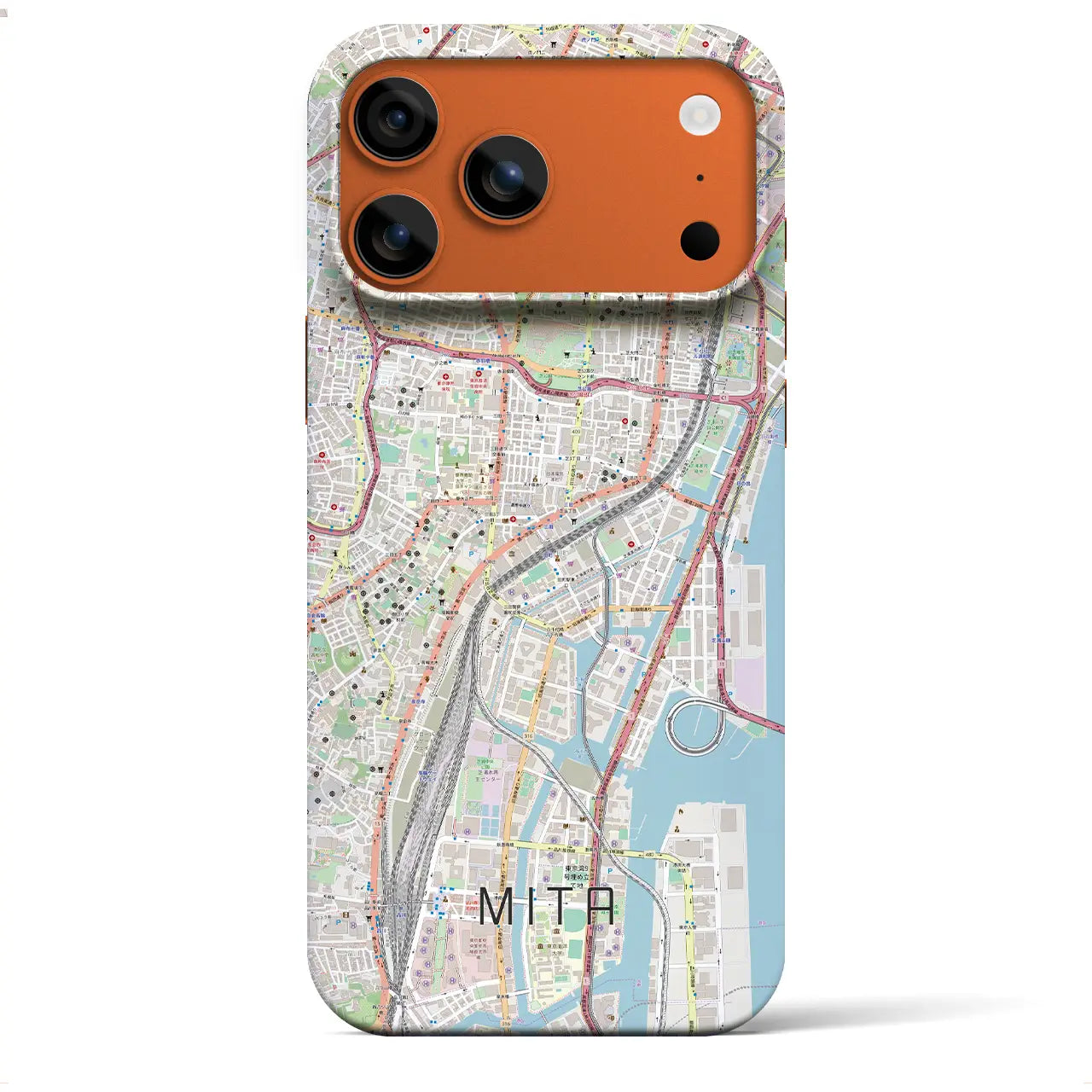 【三田(東京都)】地図柄iPhoneケース(バックカバータイプ)