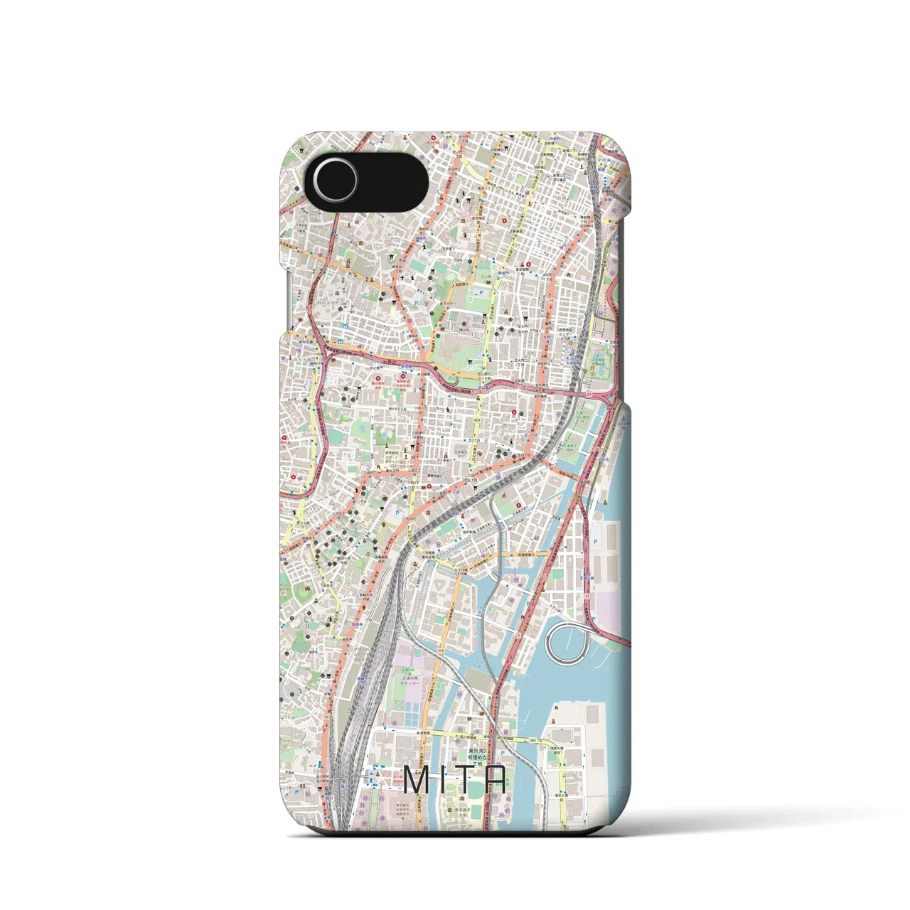 【三田(東京都)】地図柄iPhoneケース(バックカバータイプ)