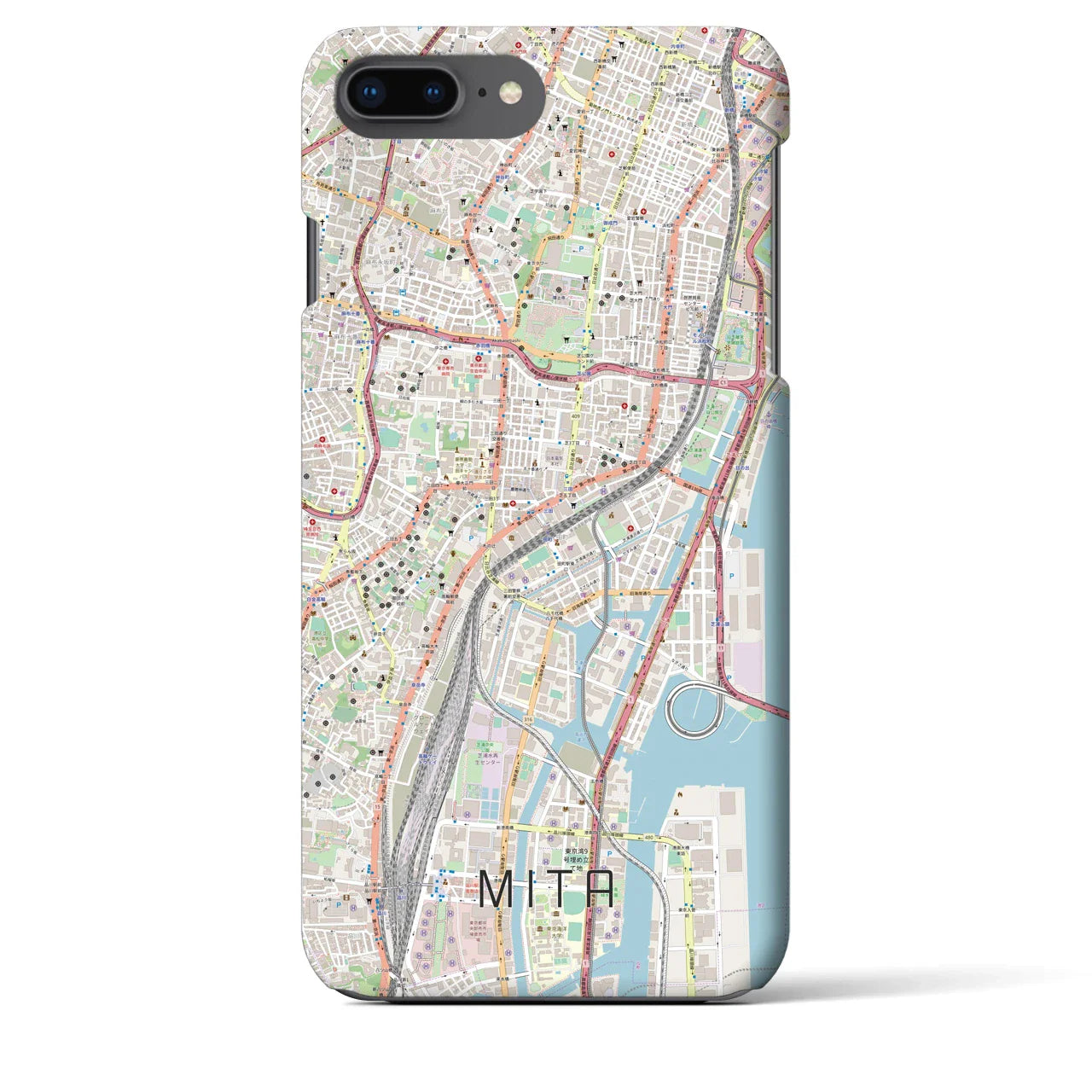 【三田(東京都)】地図柄iPhoneケース(バックカバータイプ)