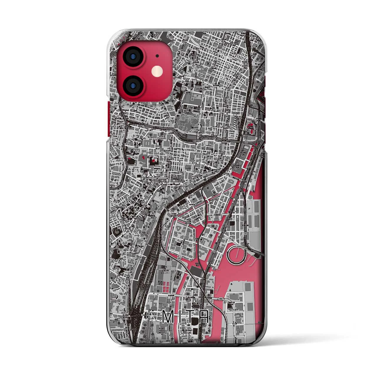【三田(東京都)】地図柄iPhoneケース(クリアタイプ)