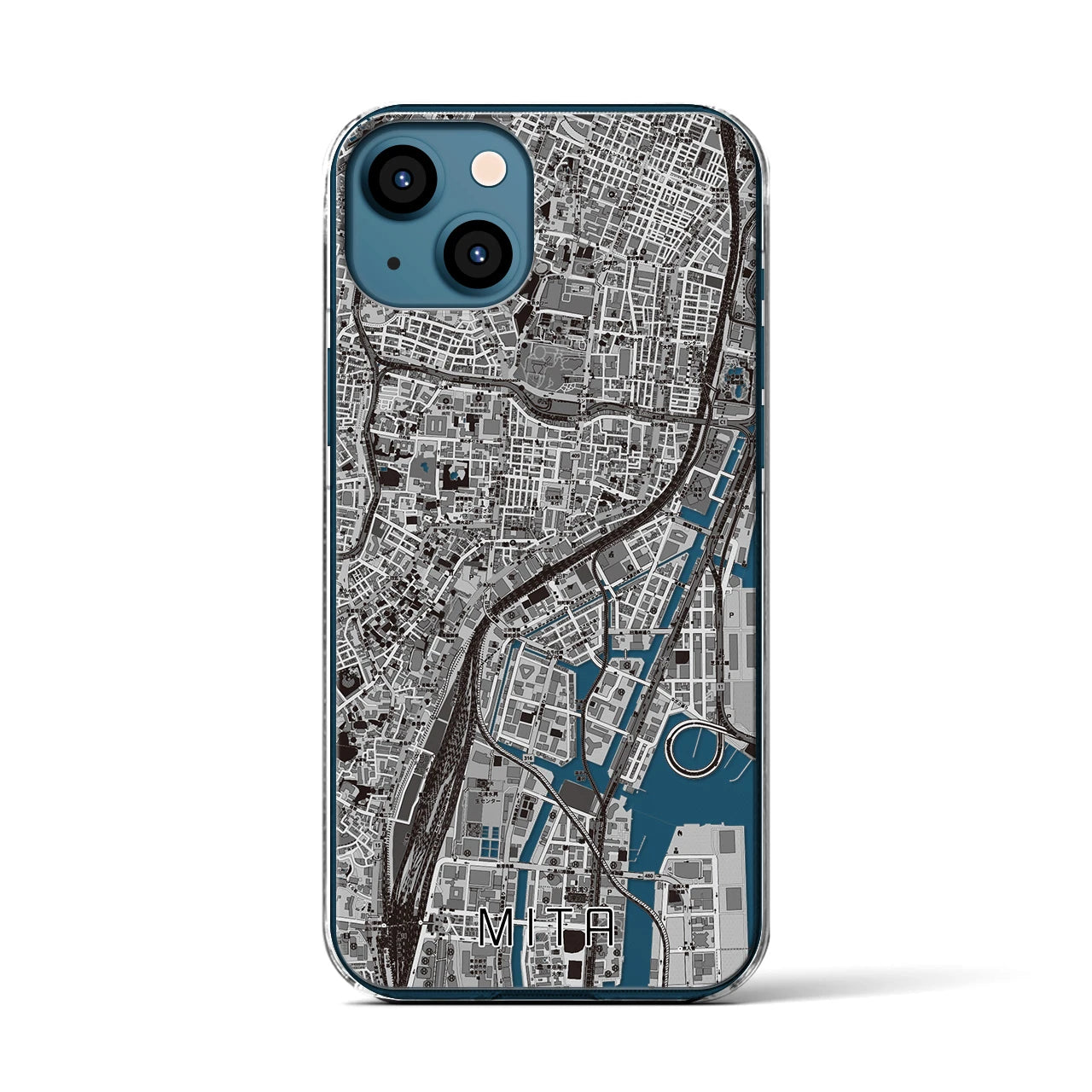 【三田(東京都)】地図柄iPhoneケース(クリアタイプ)