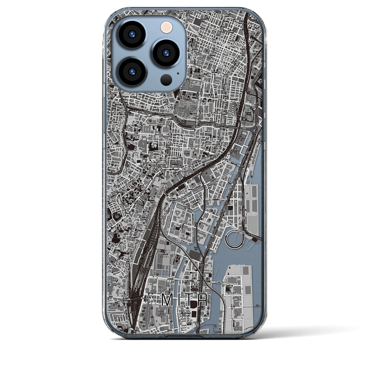【三田(東京都)】地図柄iPhoneケース(クリアタイプ)