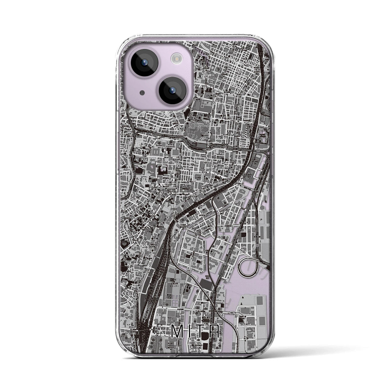 【三田(東京都)】地図柄iPhoneケース(クリアタイプ)