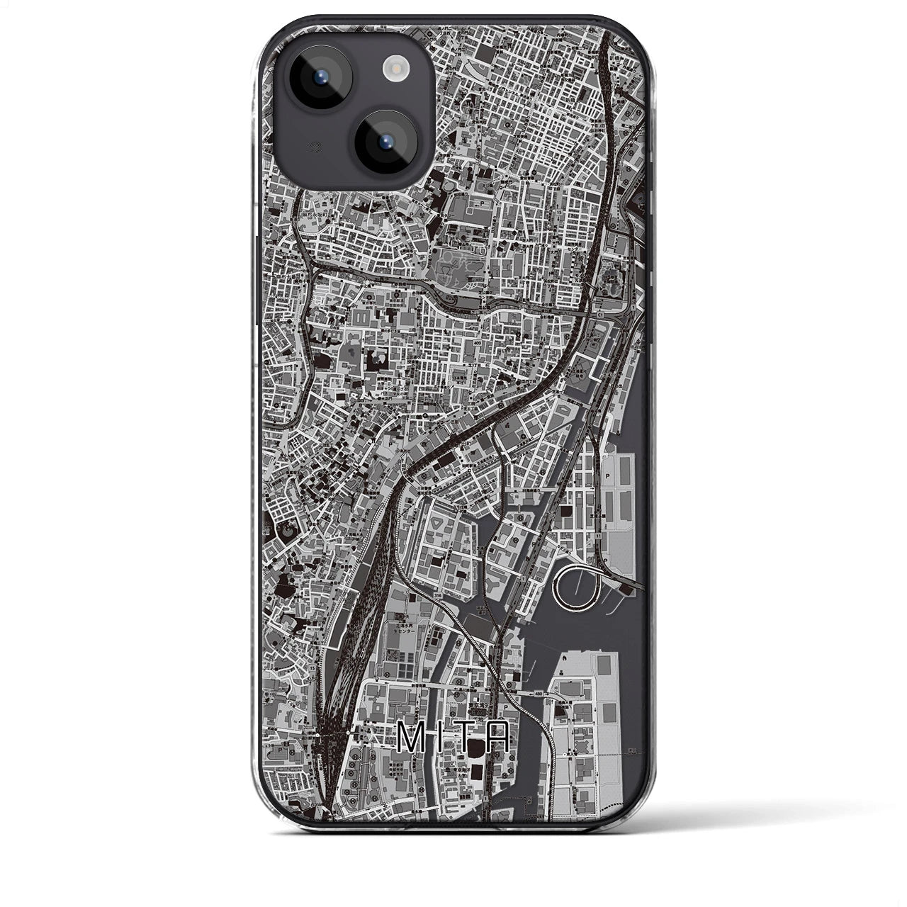 【三田(東京都)】地図柄iPhoneケース(クリアタイプ)